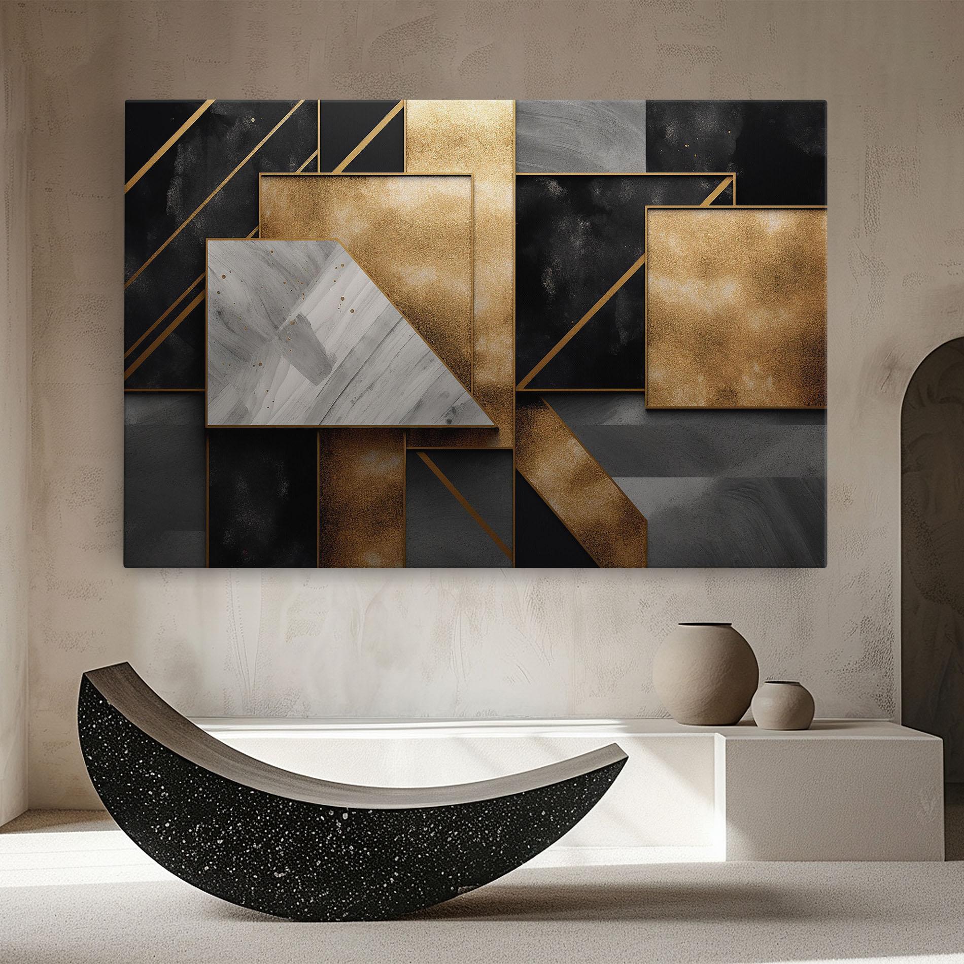 Leinwandbild Abstract Gold Square mockup 8