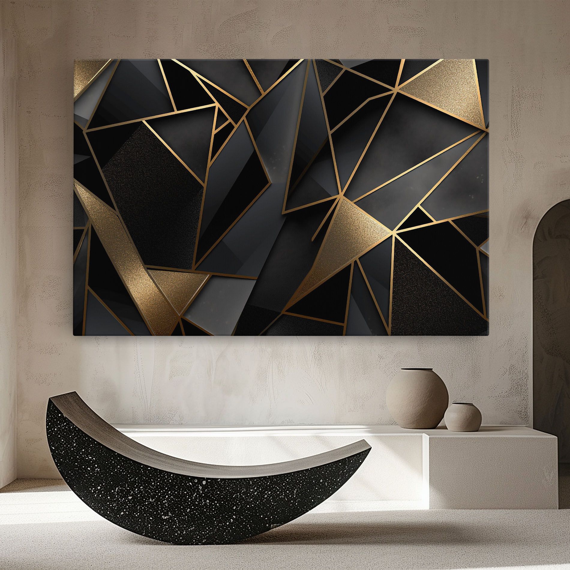 Leinwandbild Abstract Golden Art