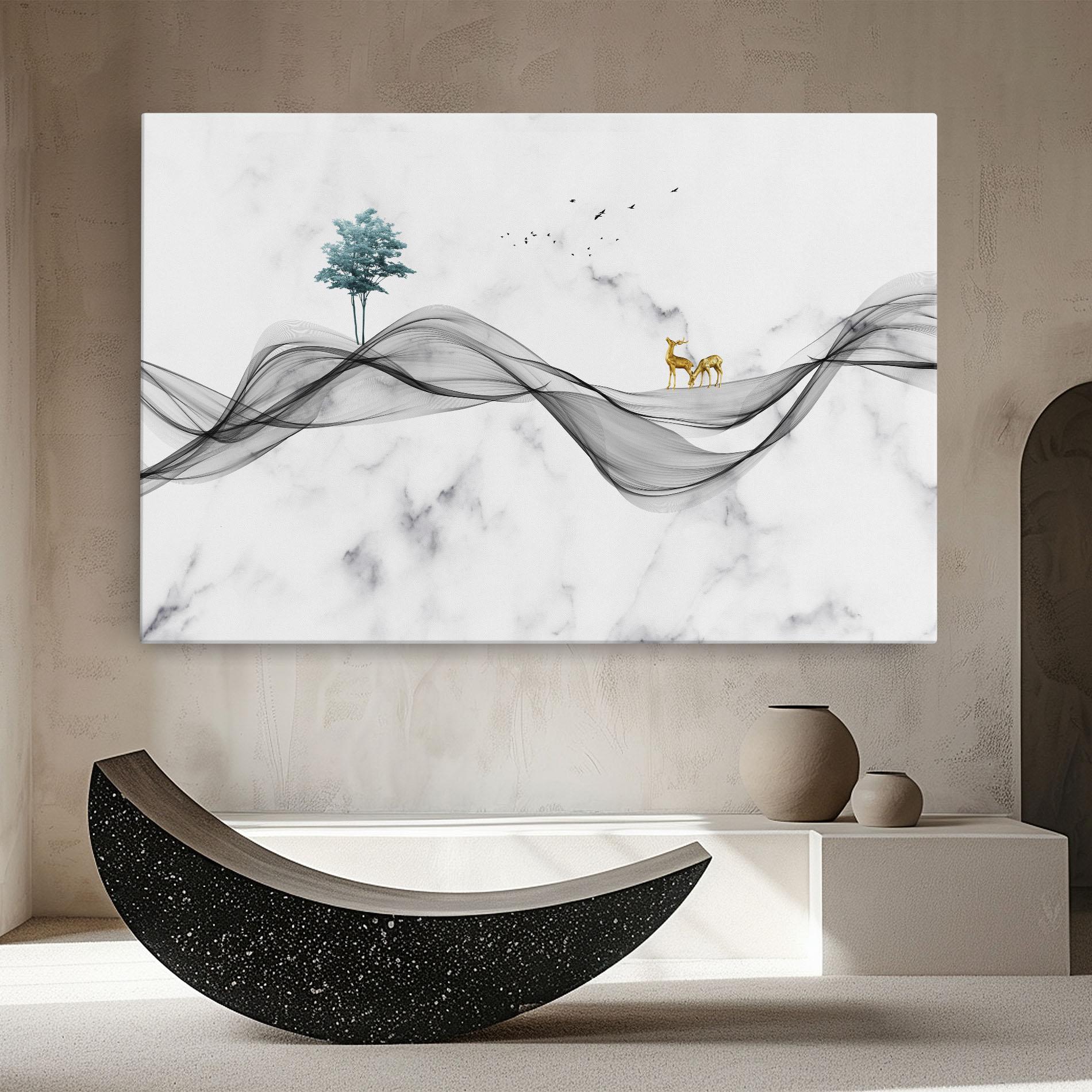 Leinwandbild Abstract Golden Landscape 1 mockup 8