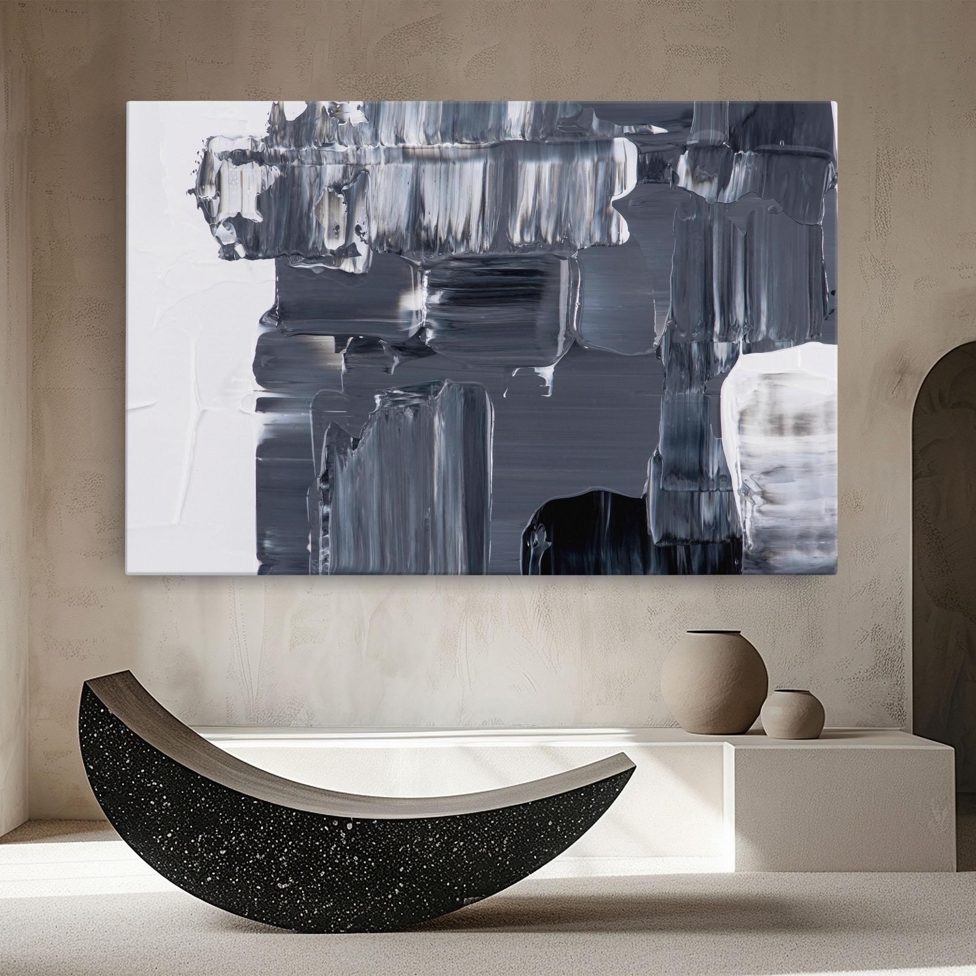 Leinwandbild Black Acrylic Painting mockup 8