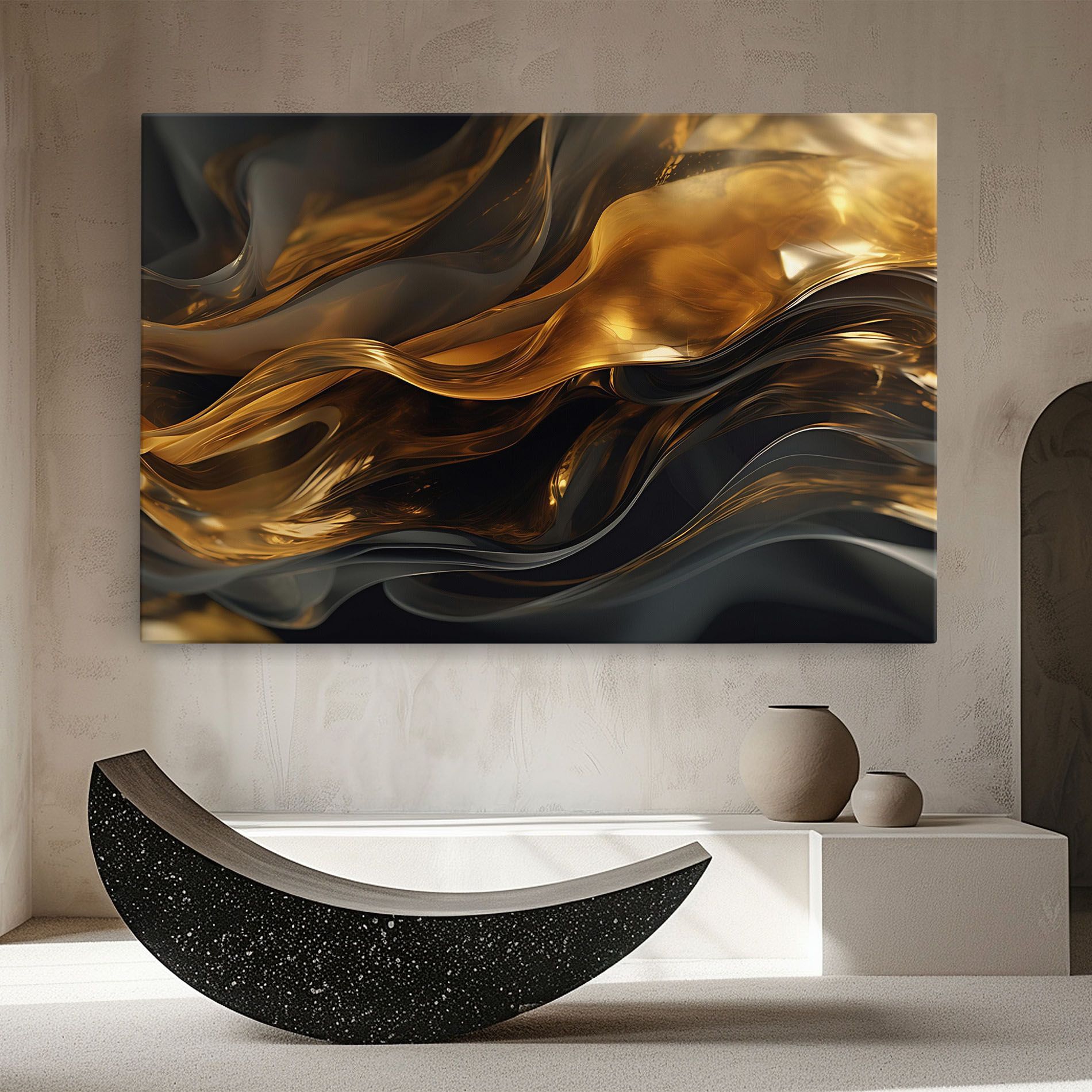 Gold With Black Wave mockup 8