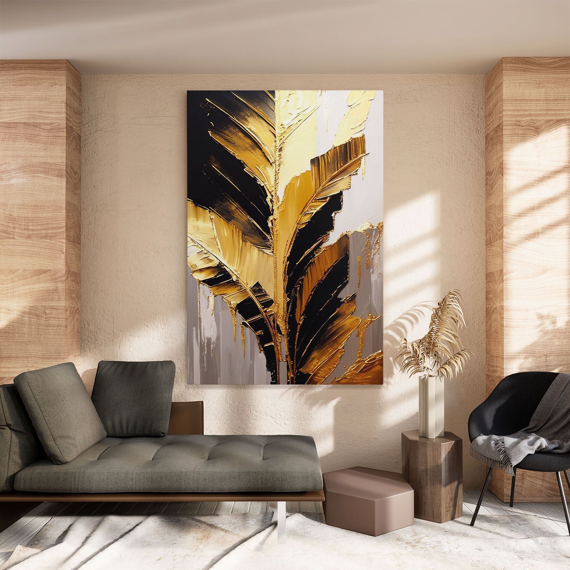 Balck With Gold Leafs mockup 8