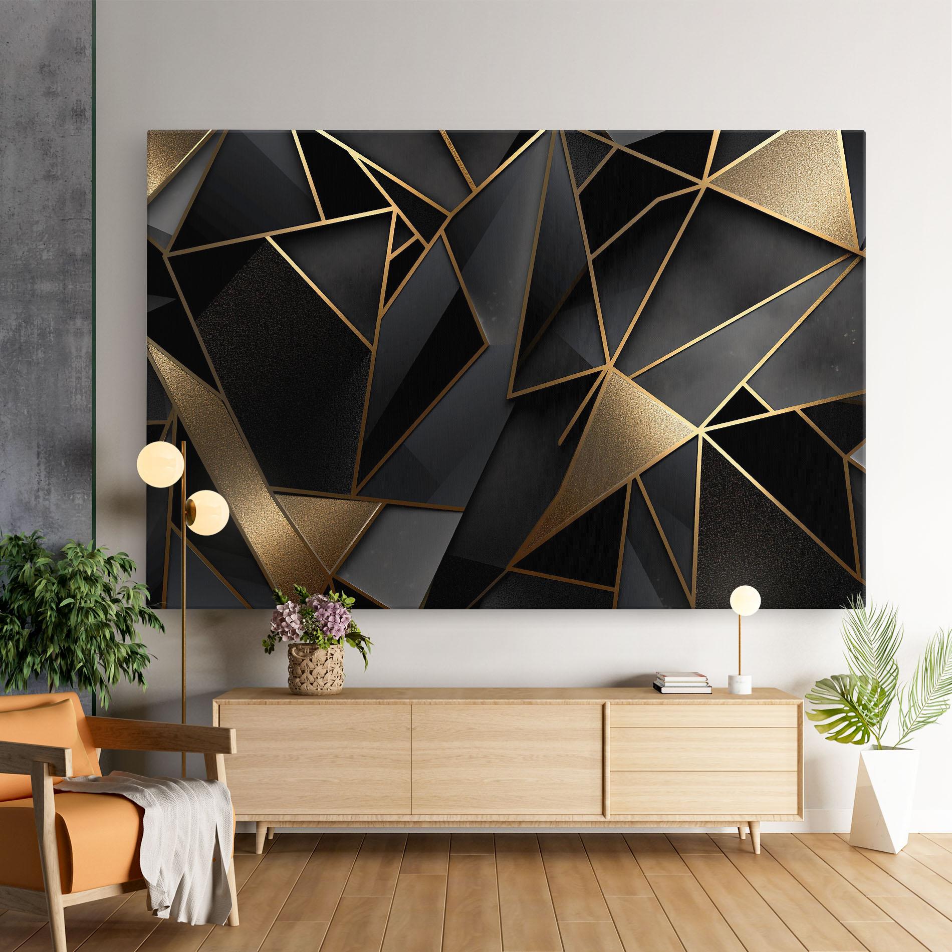 Leinwandbild Abstract Golden Art mockup 9