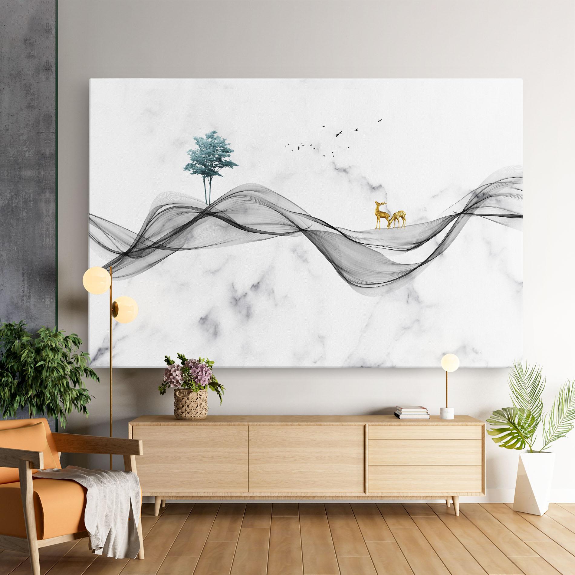 Leinwandbild Abstract Golden Landscape 1 mockup 9