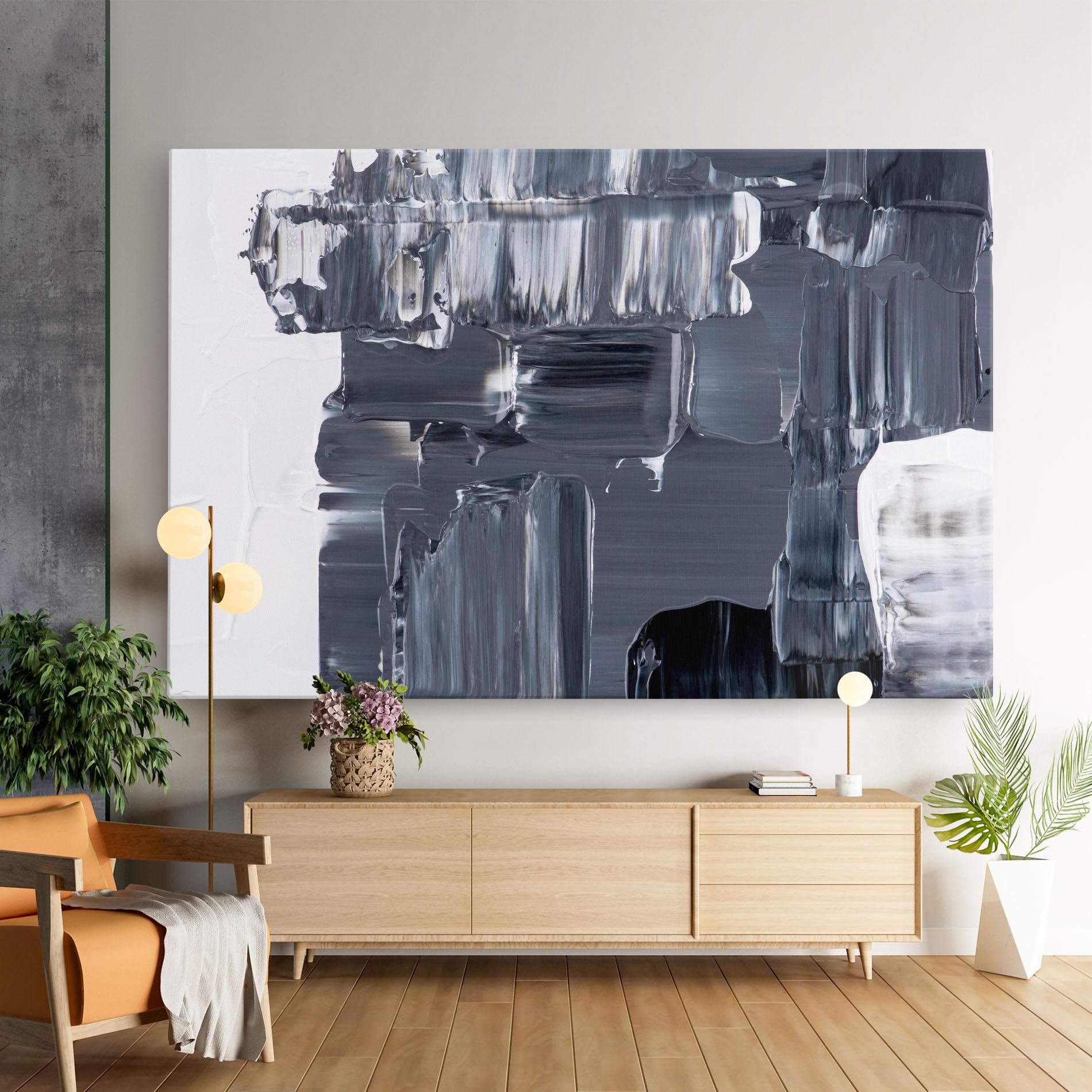 Leinwandbild Black Acrylic Painting mockup 9