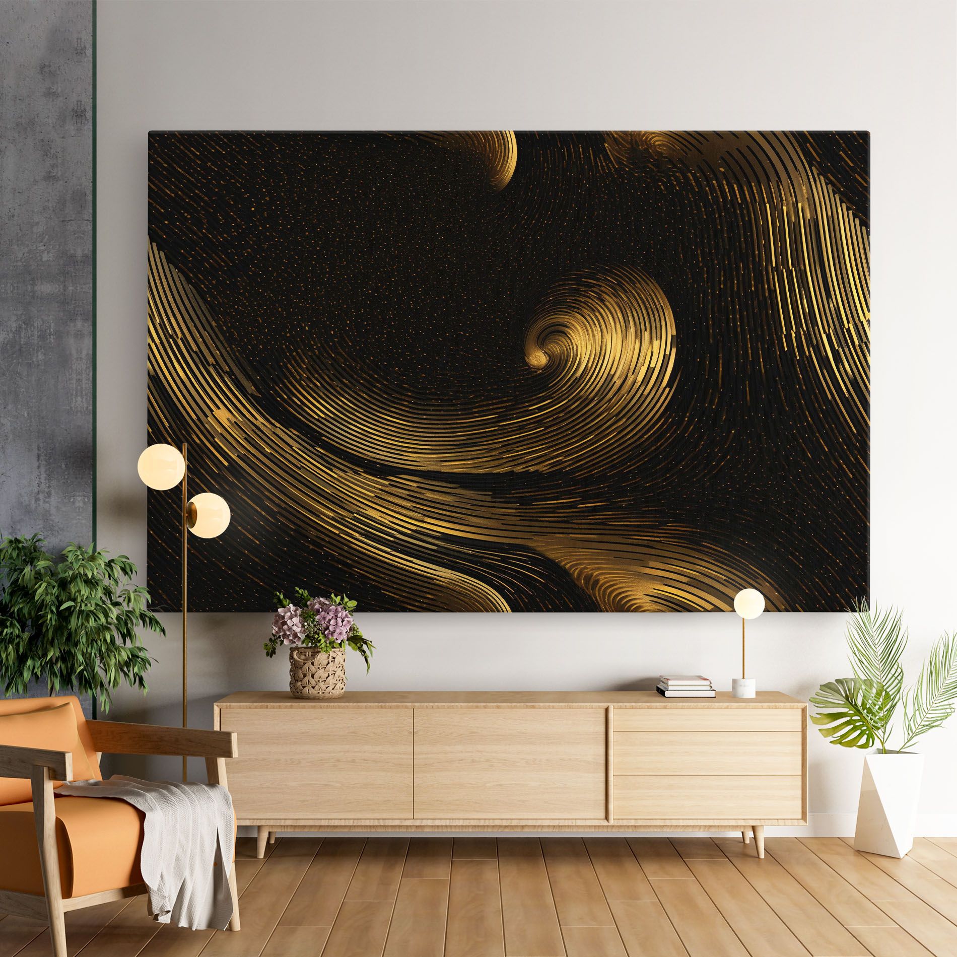 Black Painting With Gold mockup 9