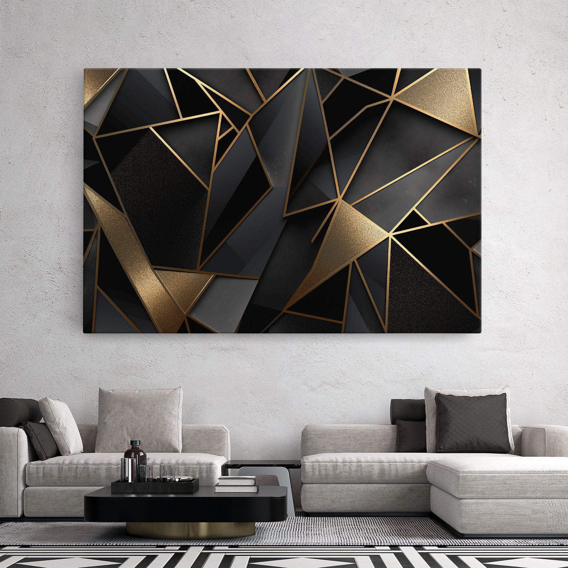 Leinwandbild Abstract Golden Art mockup 2