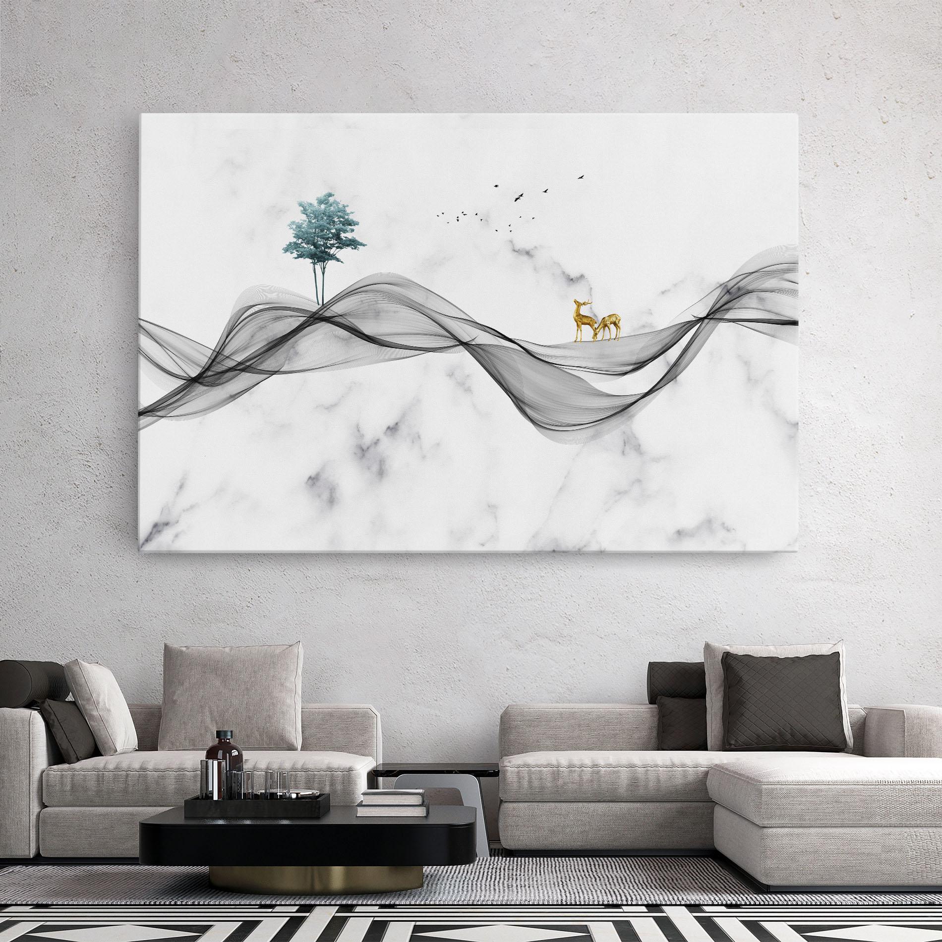 Leinwandbild Abstract Golden Landscape 1 mockup 2