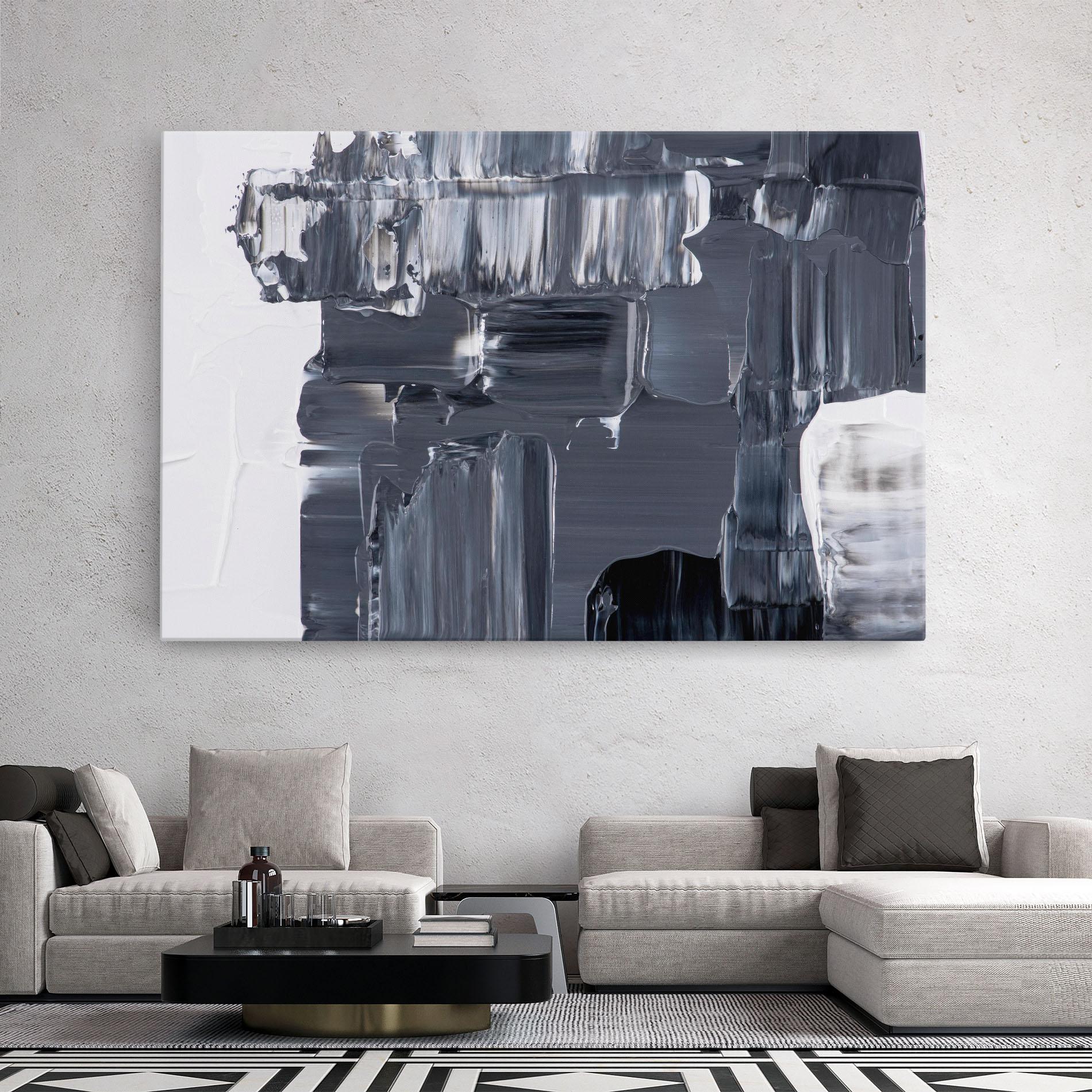 Leinwandbild Black Acrylic Painting mockup 2