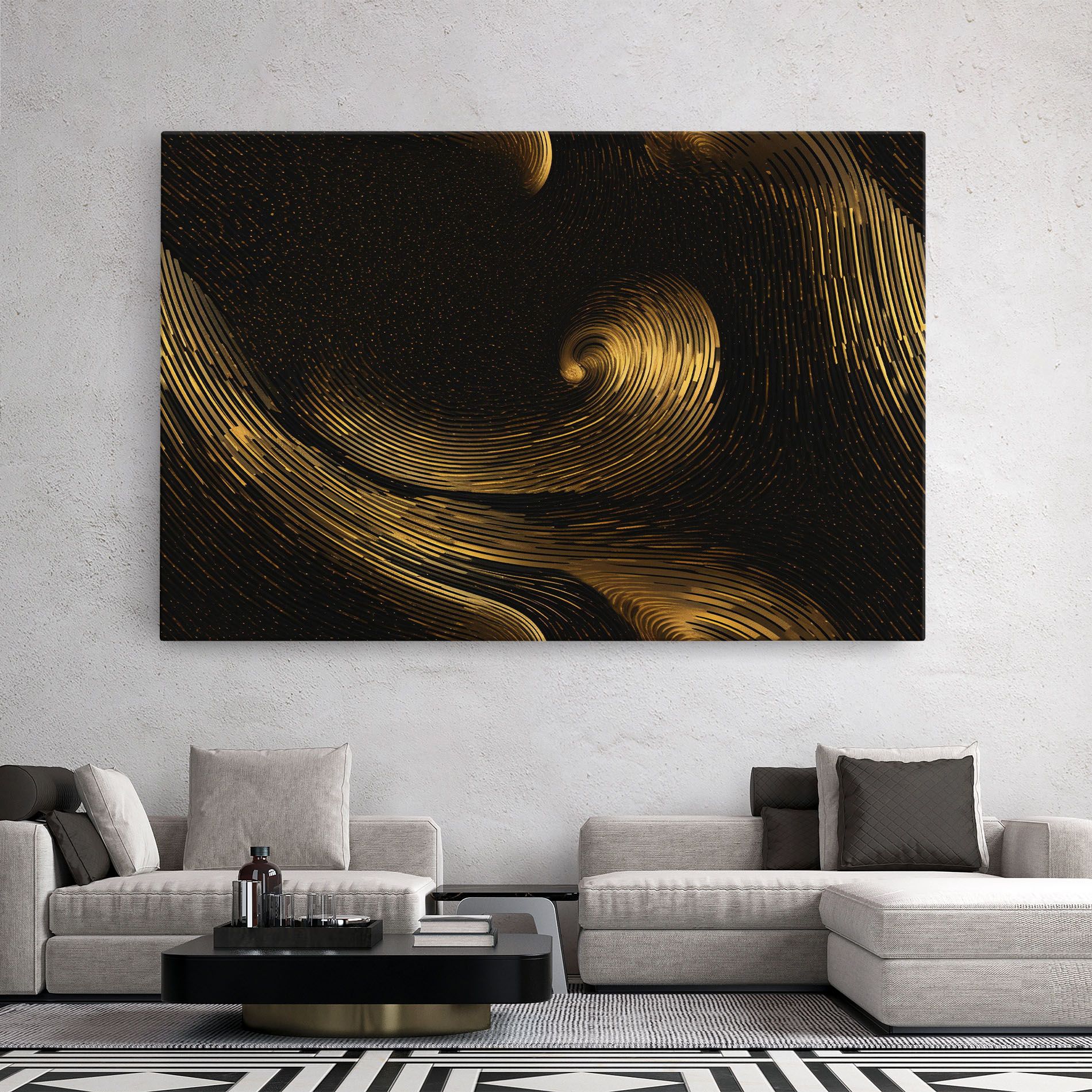 Black Painting With Gold mockup 2