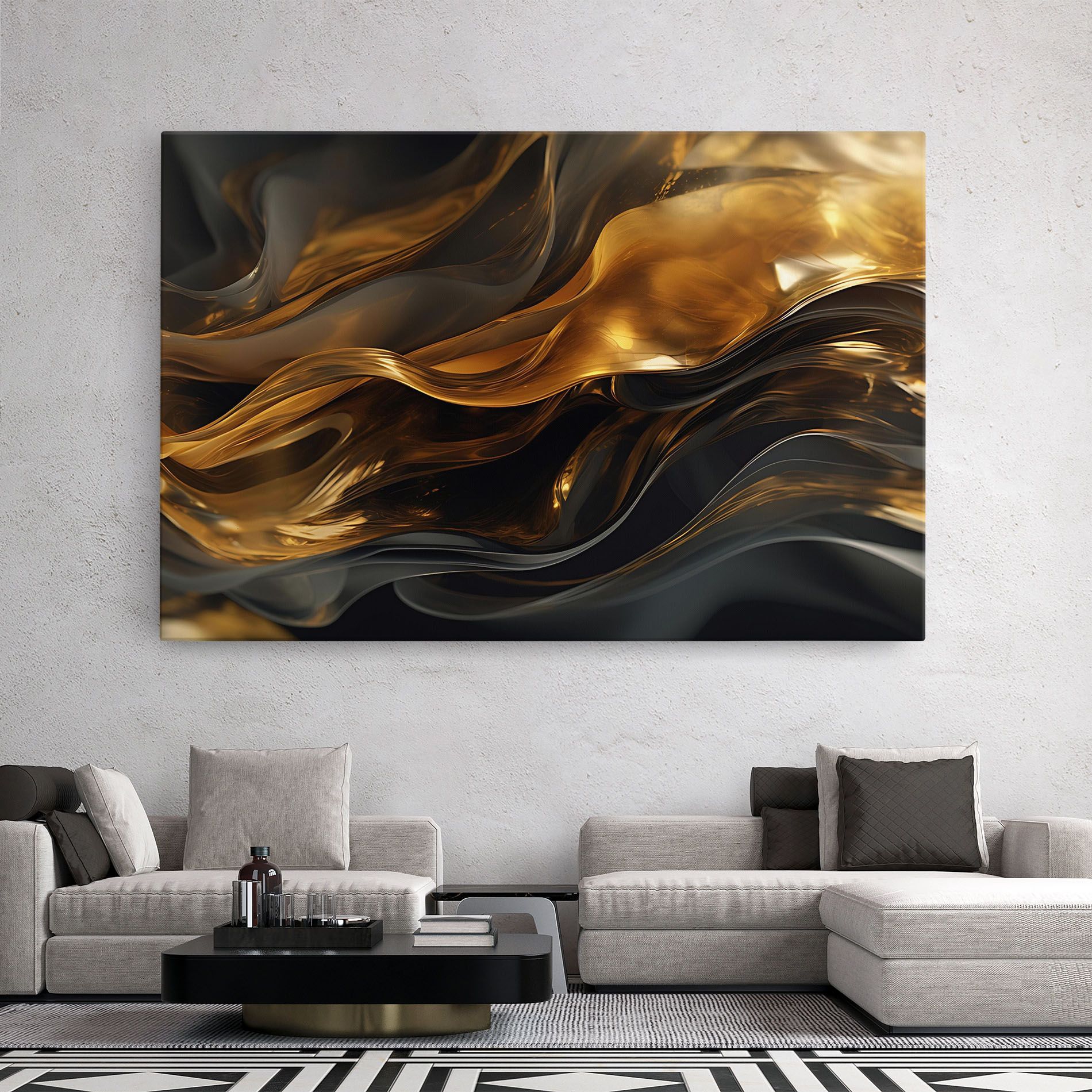 Gold With Black Wave mockup 2