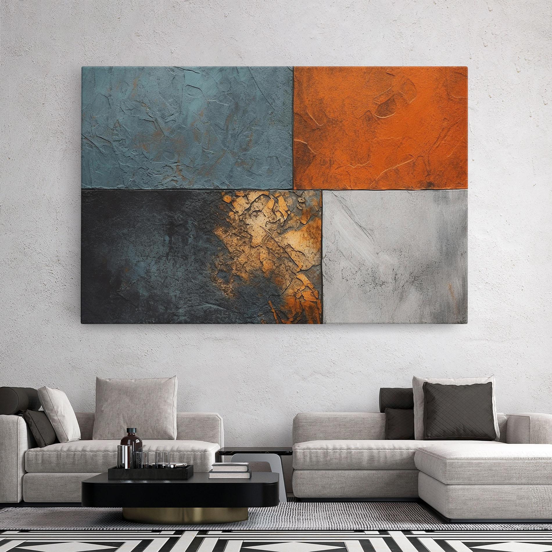 Leinwandbild White Square With Gold mockup 2