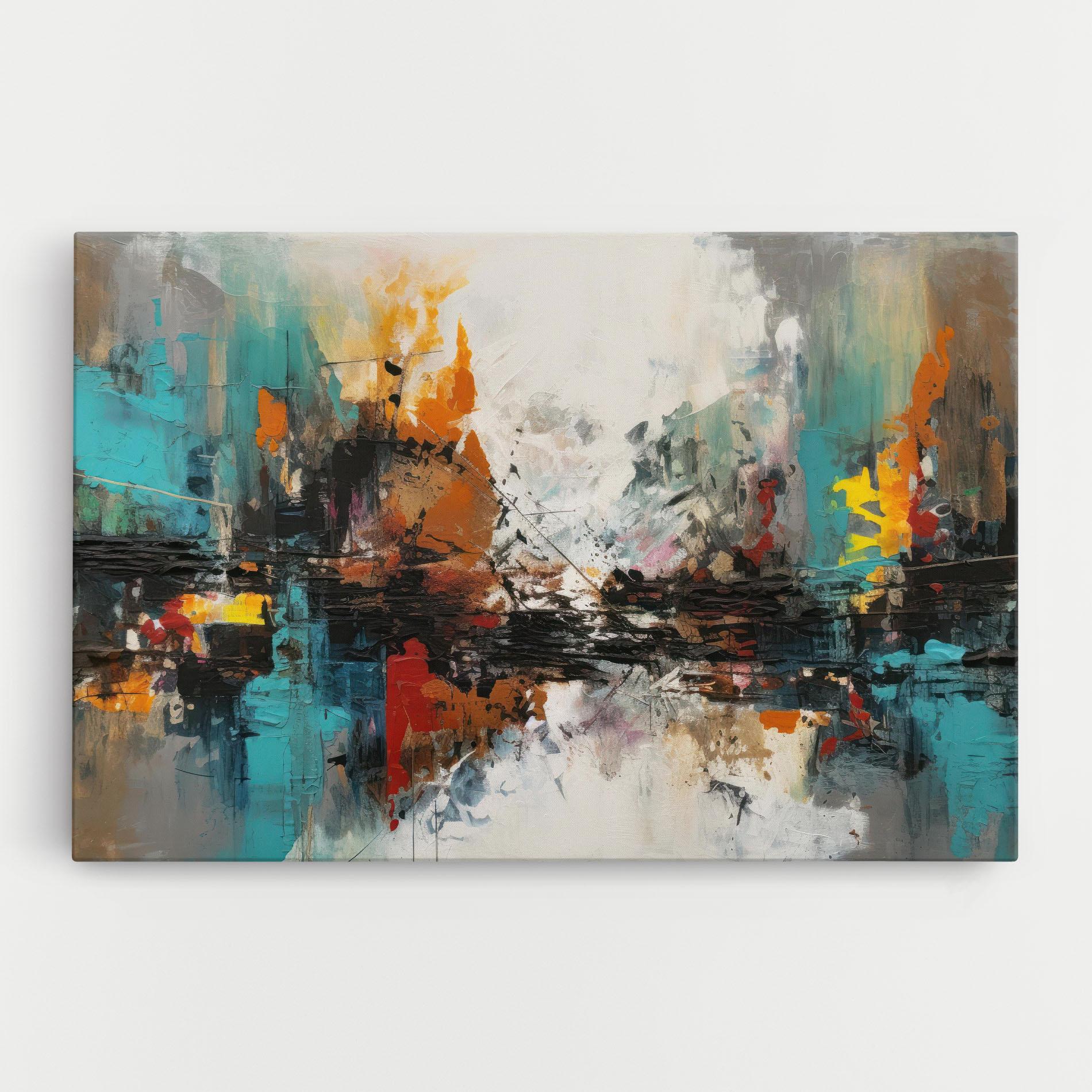 Leinwandbild Abstract City Painting mockup 0