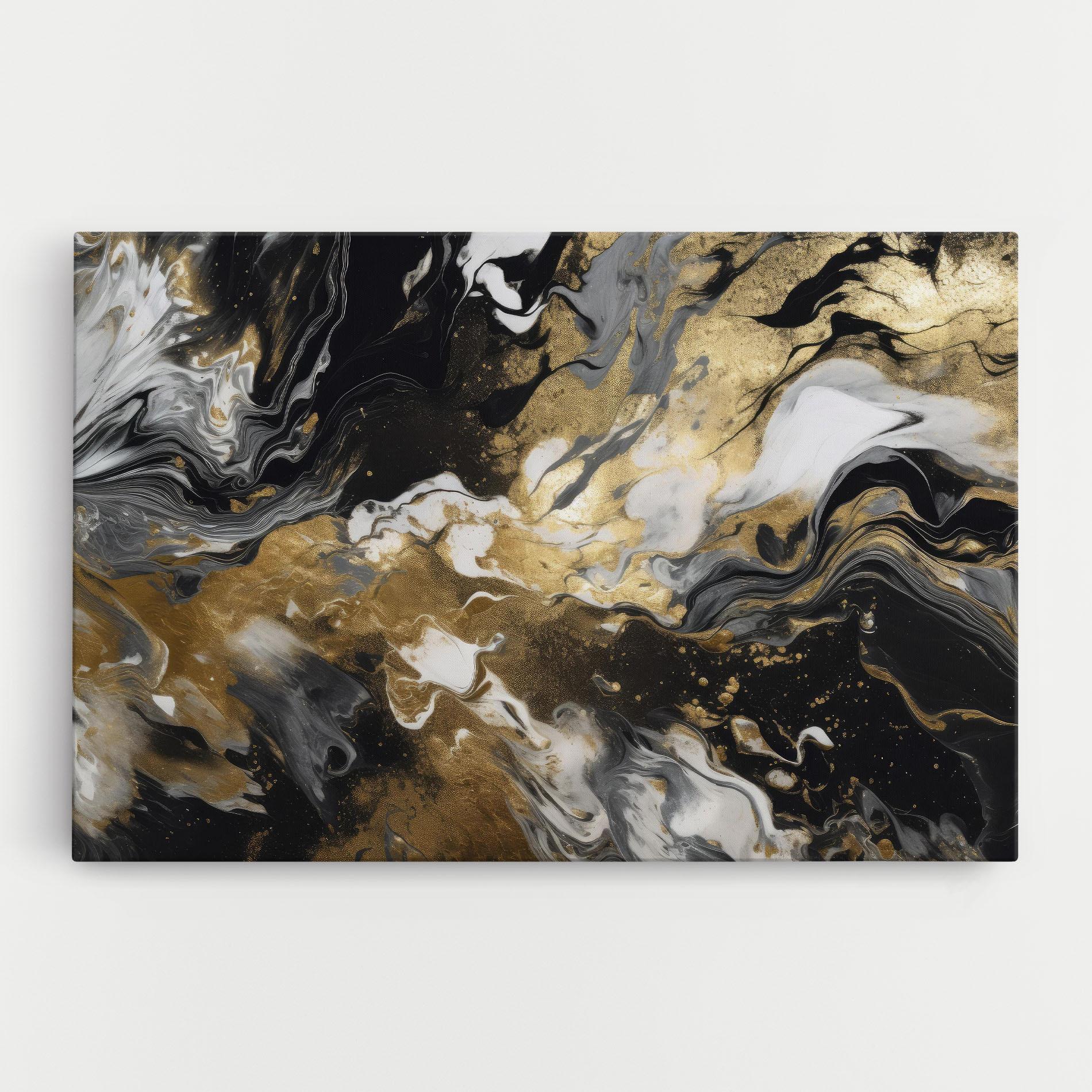 Leinwandbild Gold Acrylic Fluid mockup 0