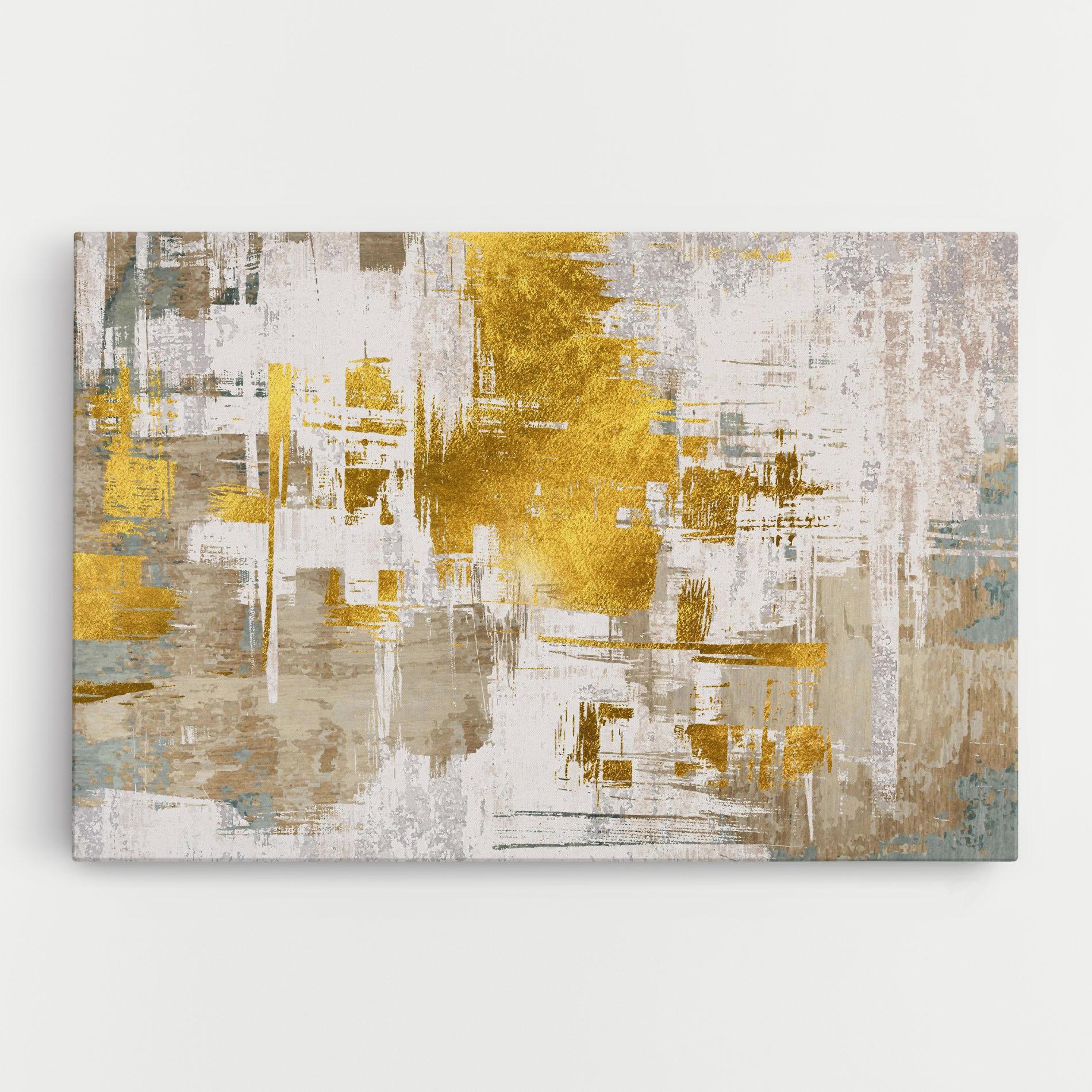 Leinwandbild Gold And White Brush mockup 0