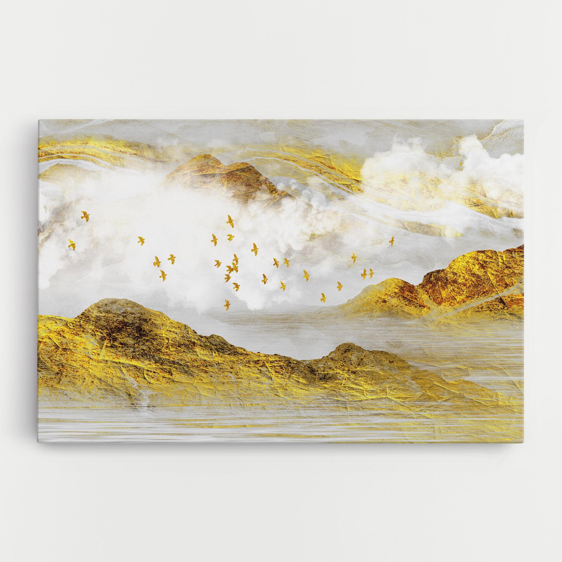 Leinwandbild Gold Mountains Abstract mockup 0