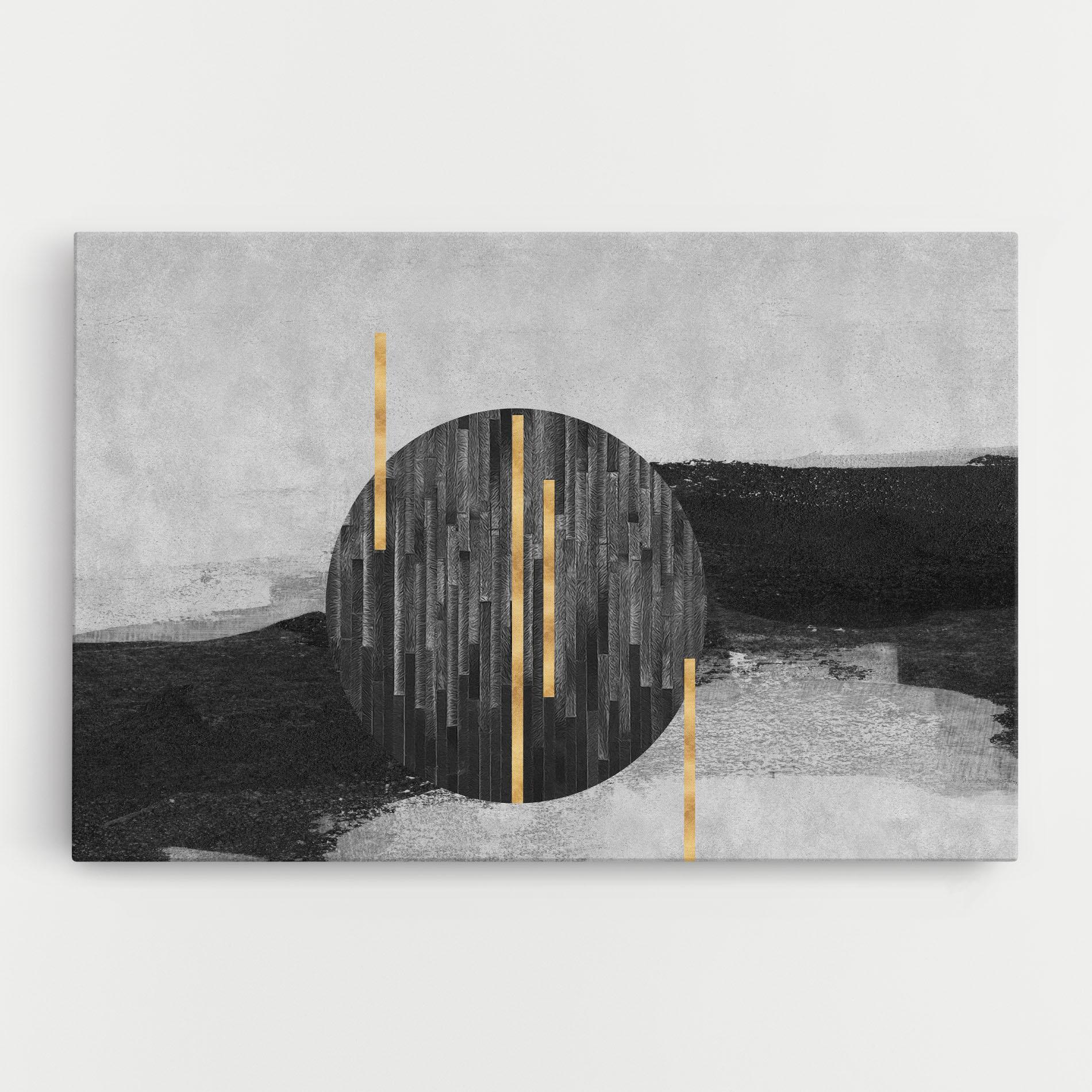 Leinwandbild Modern Circle With Gold mockup 0