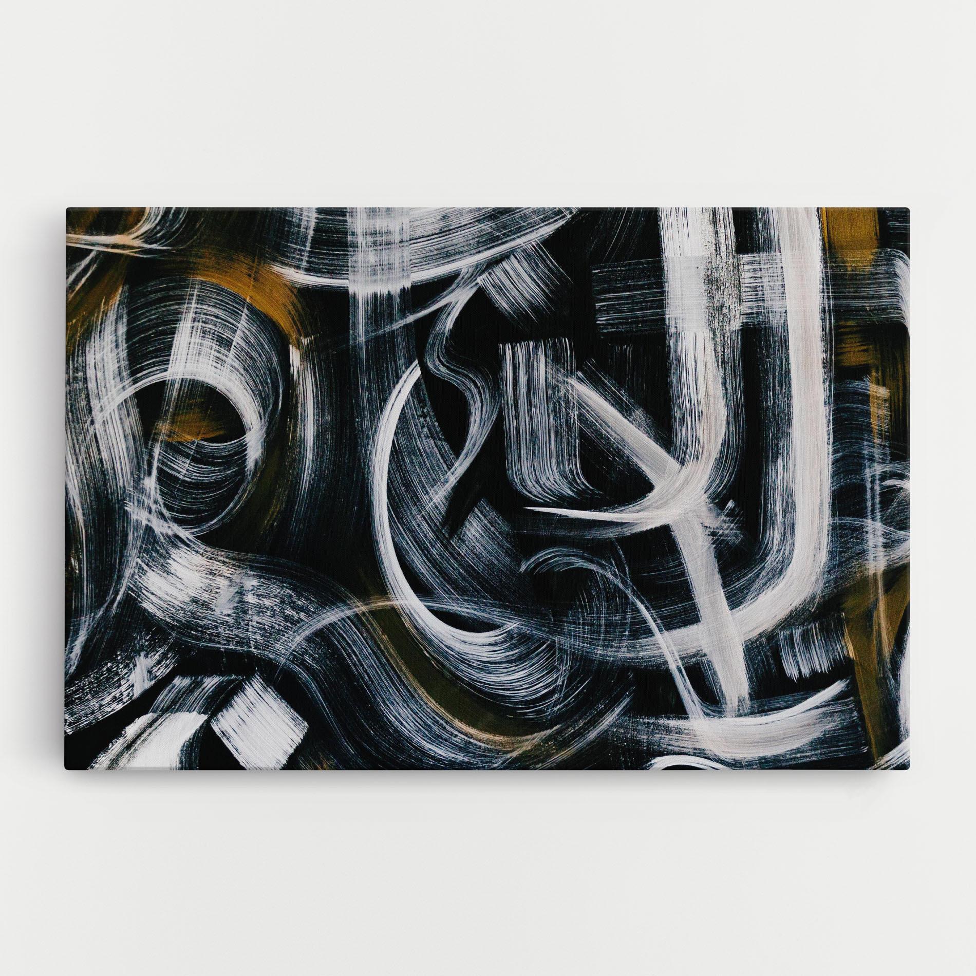 Leinwandbild White Brush Lines mockup 0