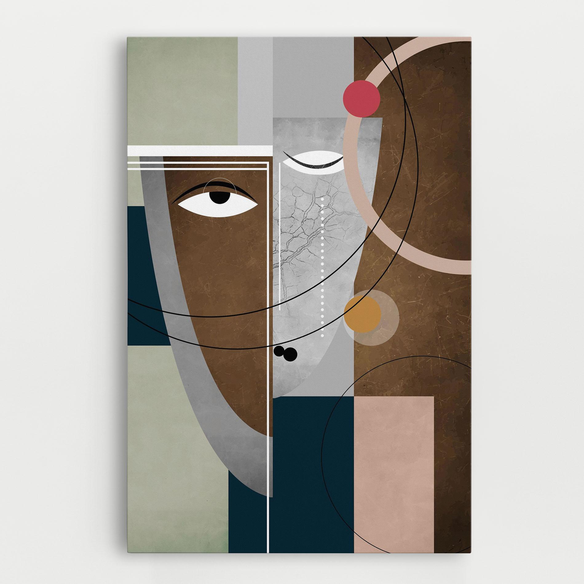 Leinwandbild Abstract Brown Face mockup 0
