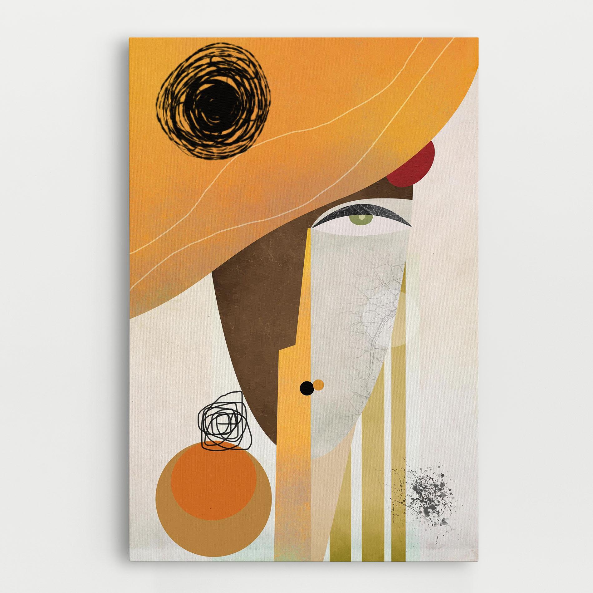 Leinwandbild Abstract Orange Face mockup 0