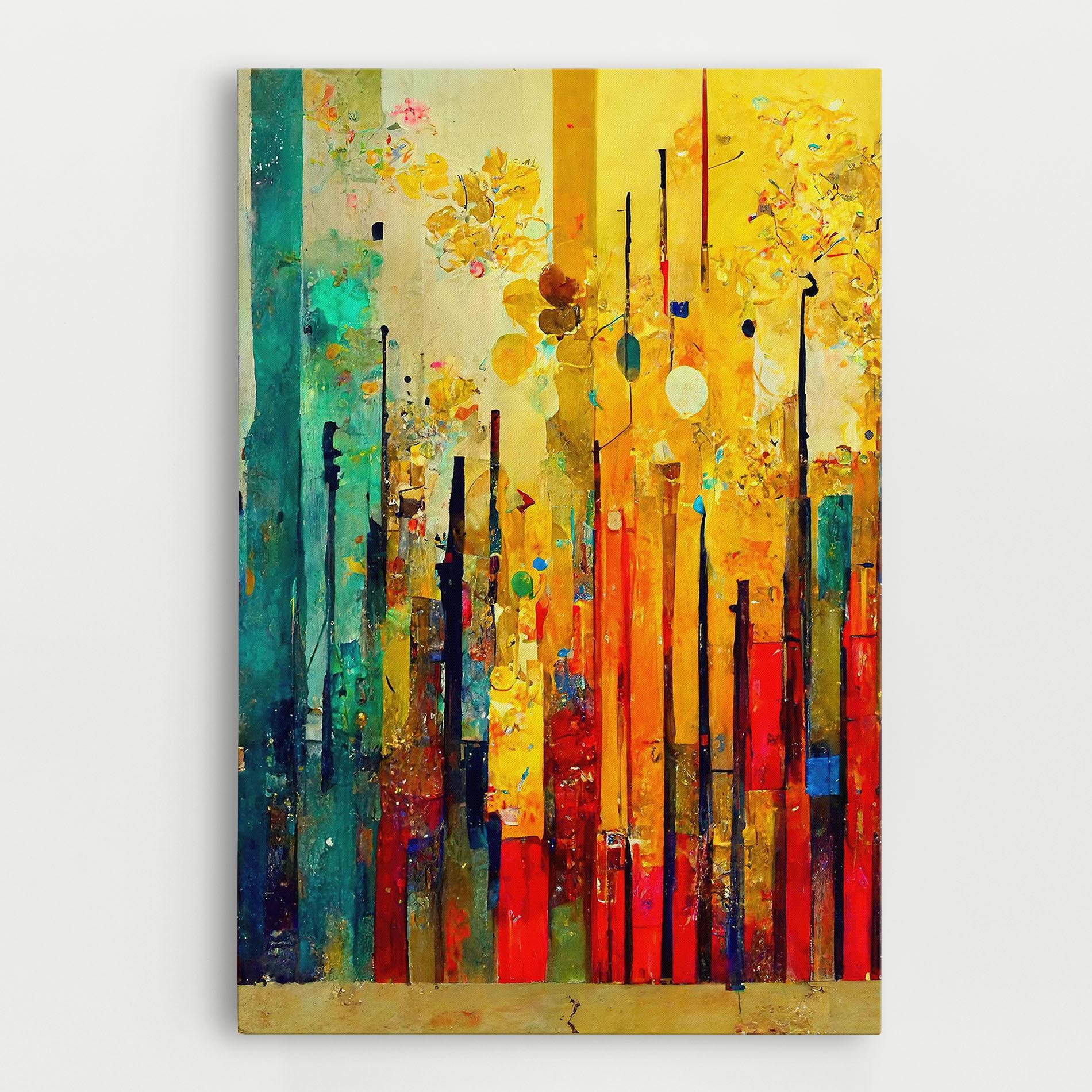 Leinwandbild Black Lines On Yellow Light mockup 0