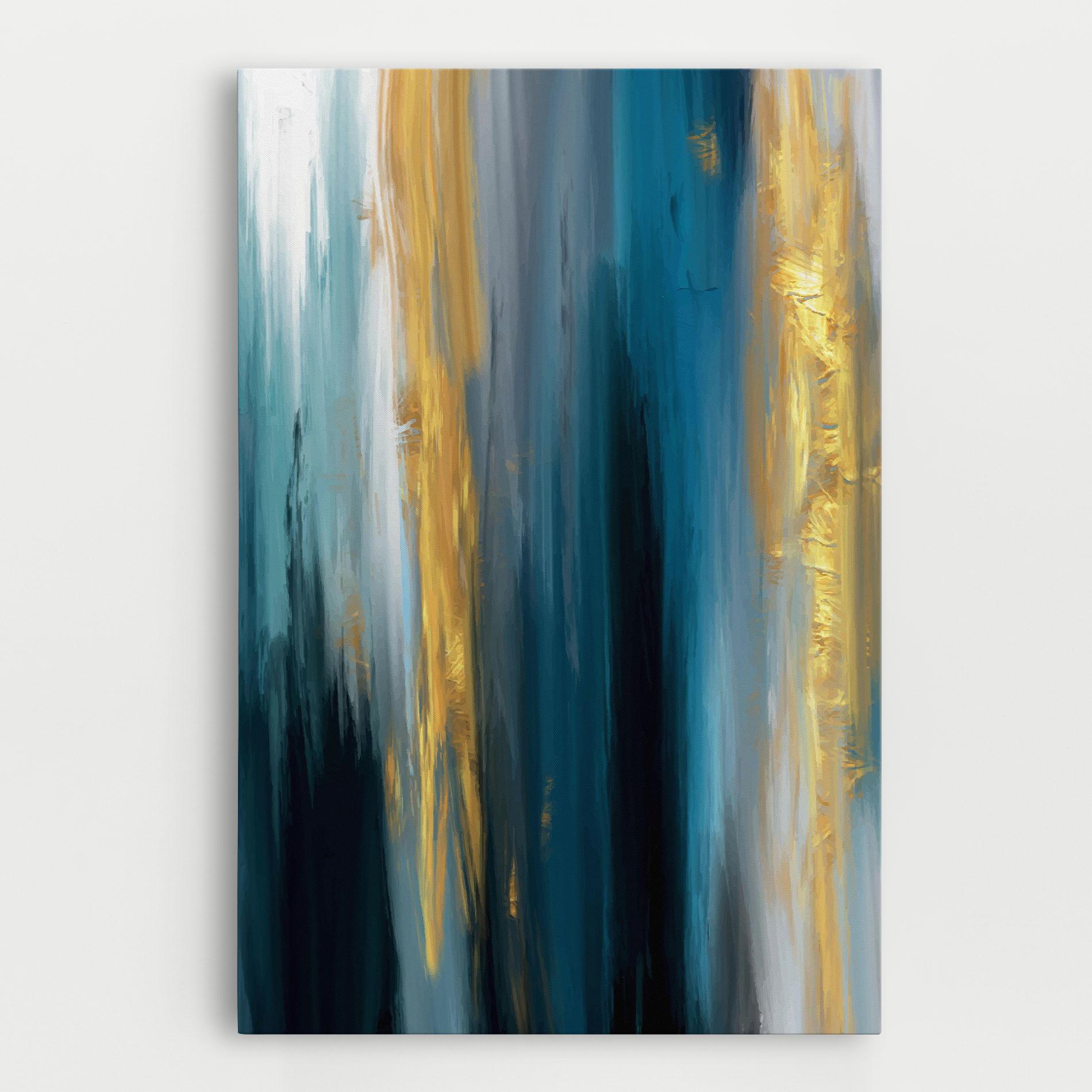 Leinwandbild Golden Black Blue Art mockup 0