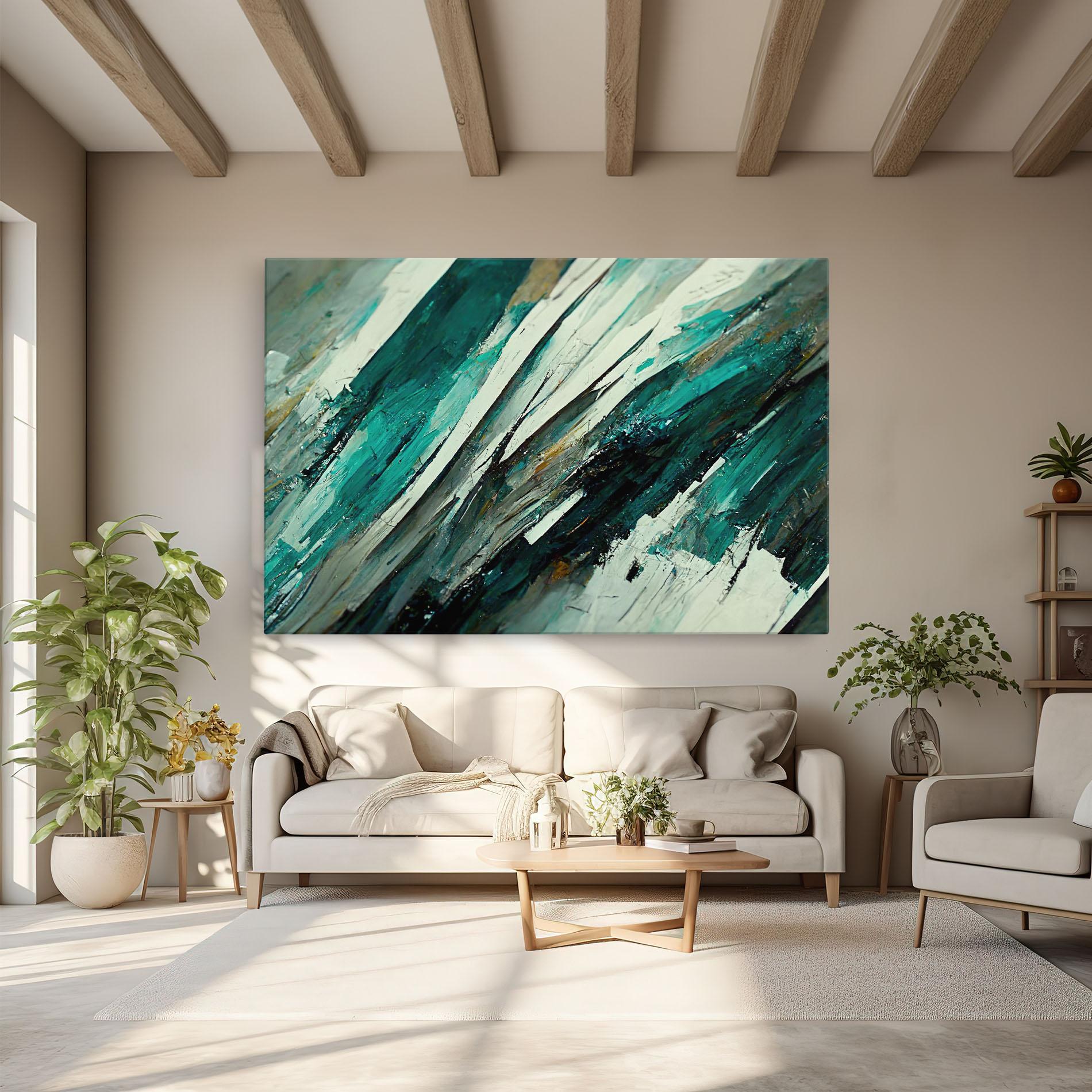 Leinwandbild Abstract Green Artwork mockup 6