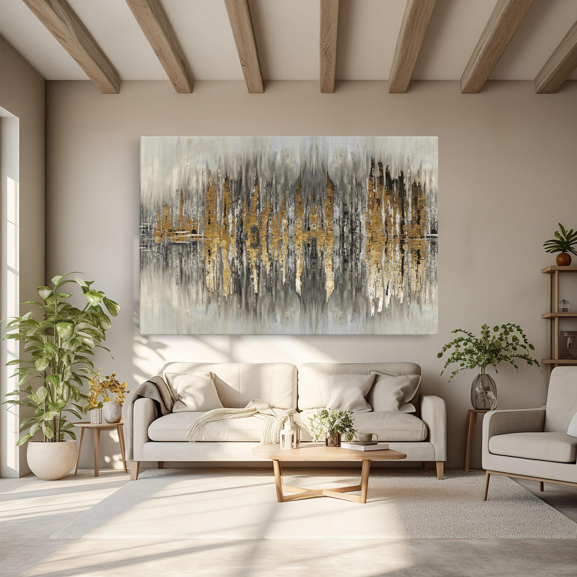 Leinwandbild Acrylic Silver Paint mockup 6