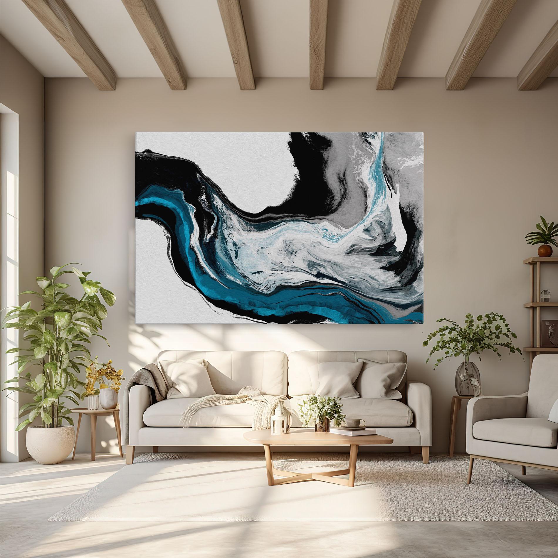 Leinwandbild Beautiful Abstract Wave mockup 6