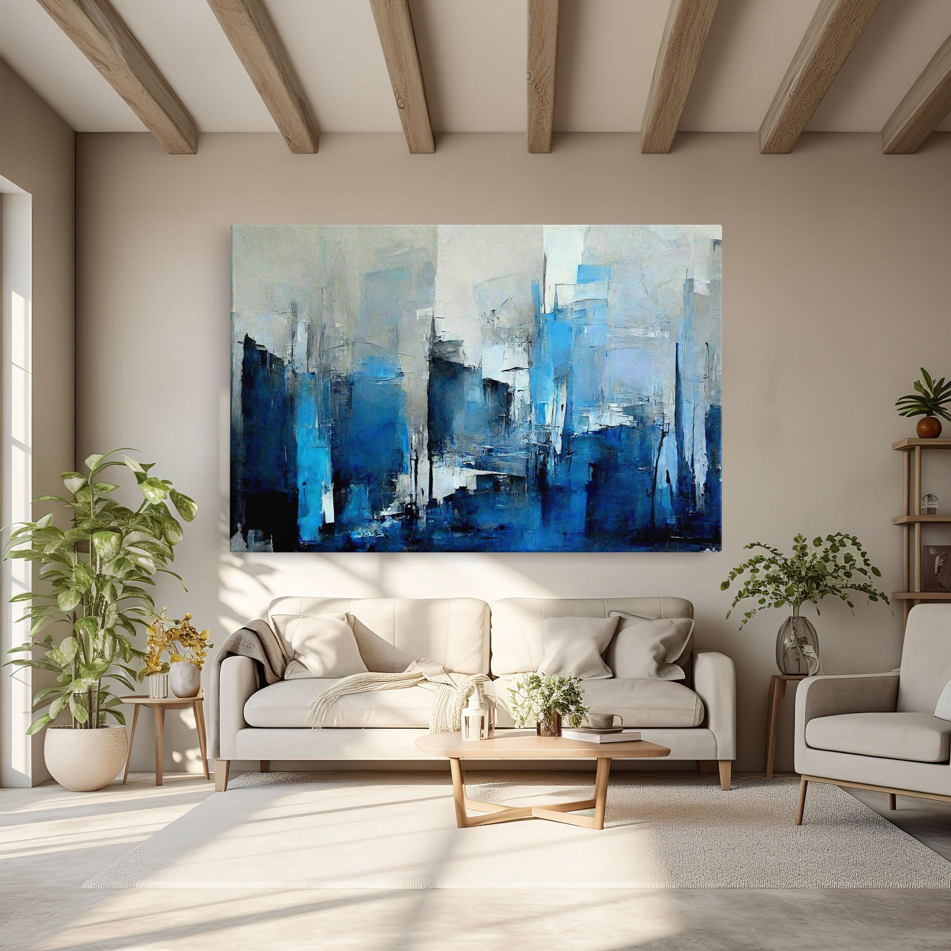 Leinwandbild Blue Gray Color mockup 6