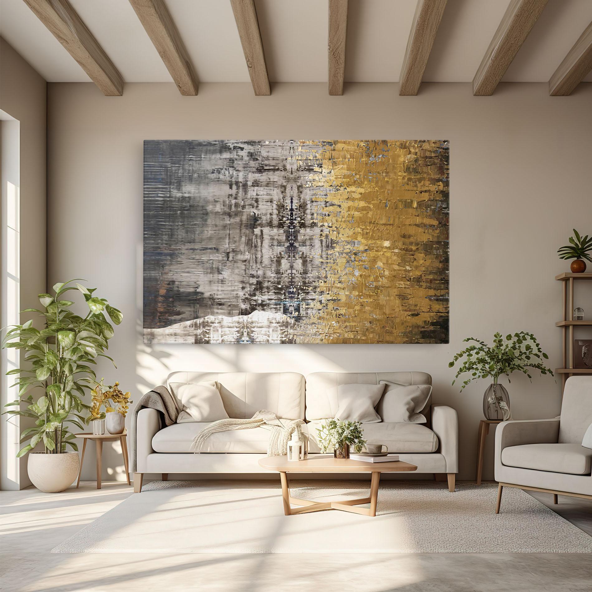 Leinwandbild Gold Oil Paint mockup 6