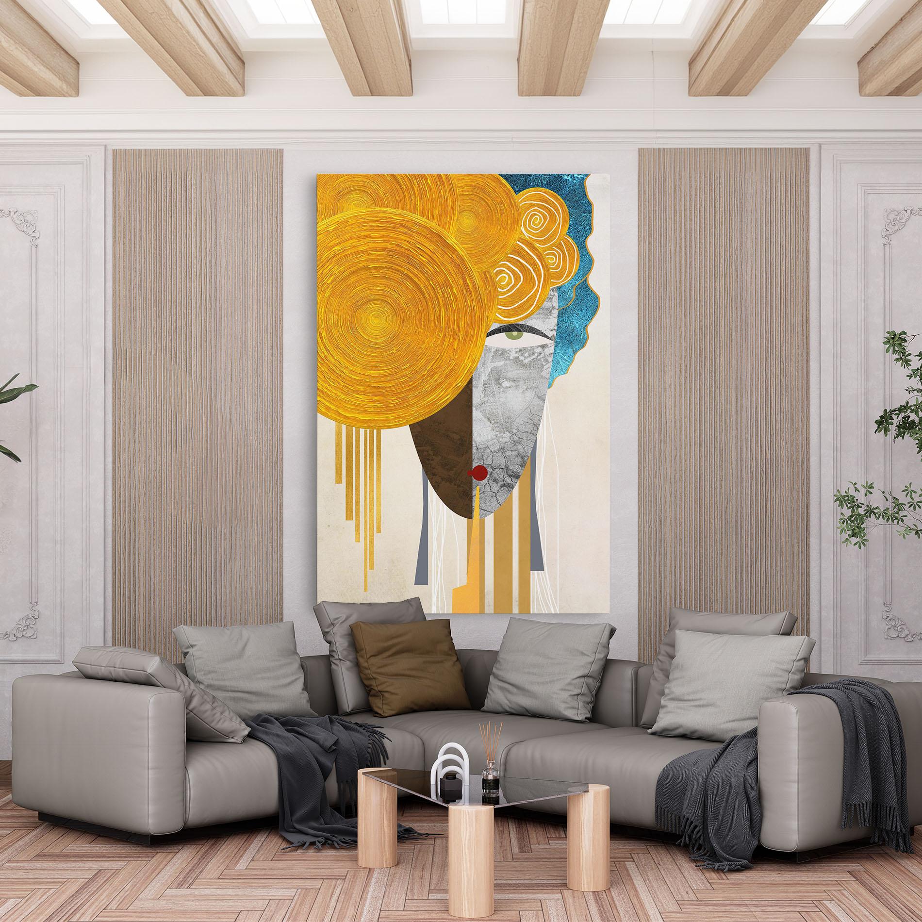 Leinwandbild Abstract Grey Face 1 mockup 6