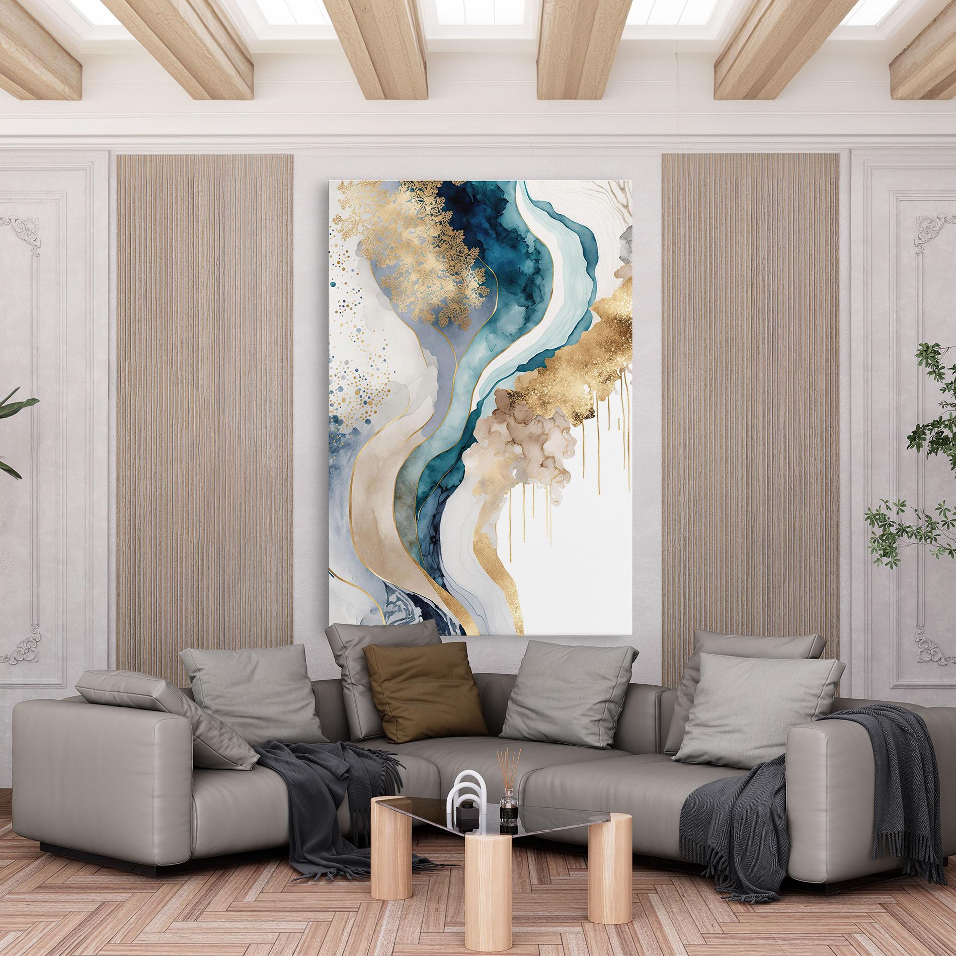 Leinwandbild Light Blue Waves mockup 6