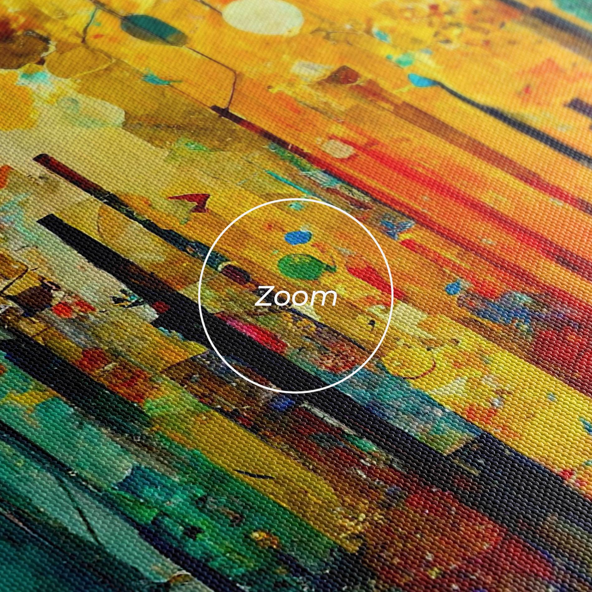 Leinwandbild Black Lines On Yellow Light mockup 3