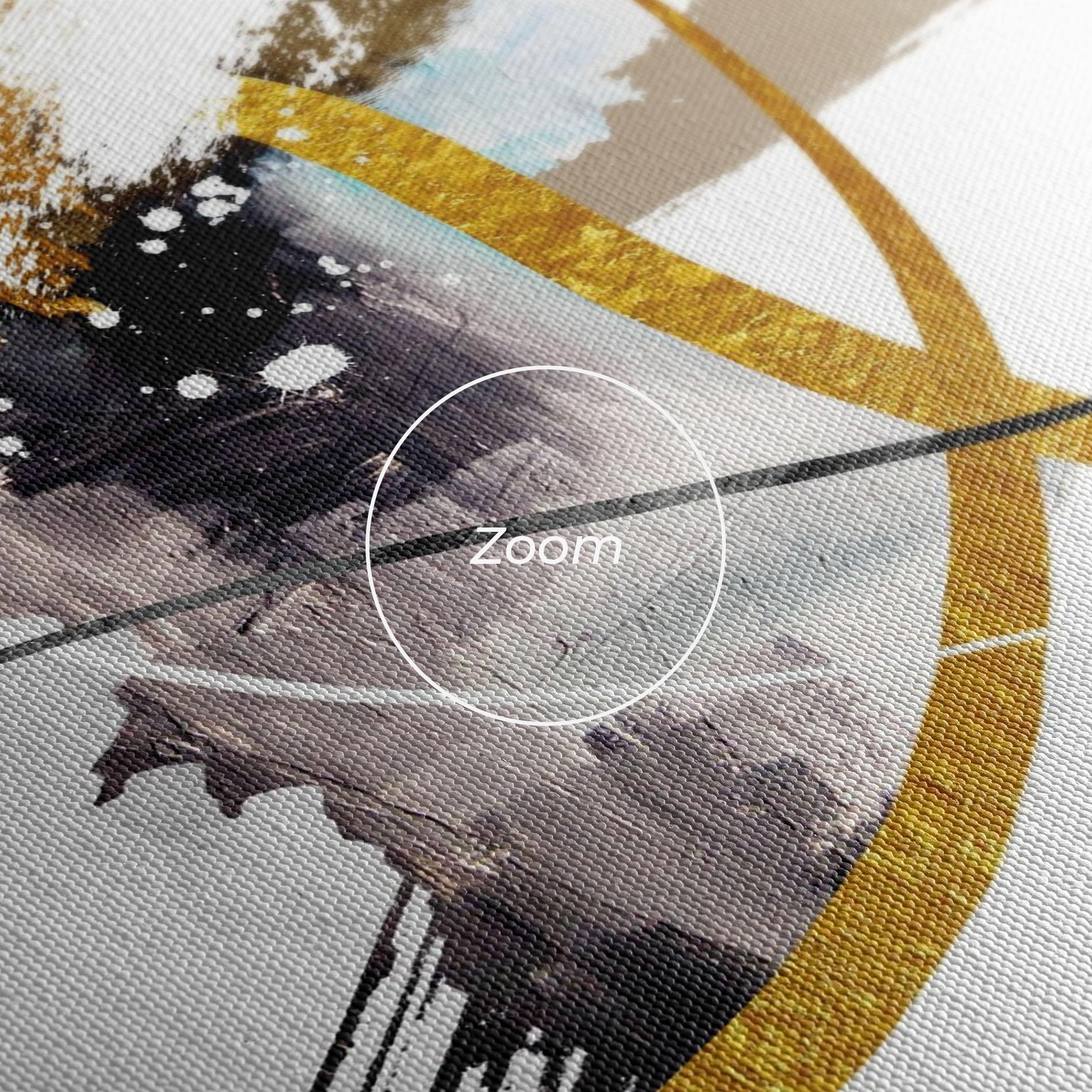 Leinwandbild Chaotic Golden Painting mockup 3