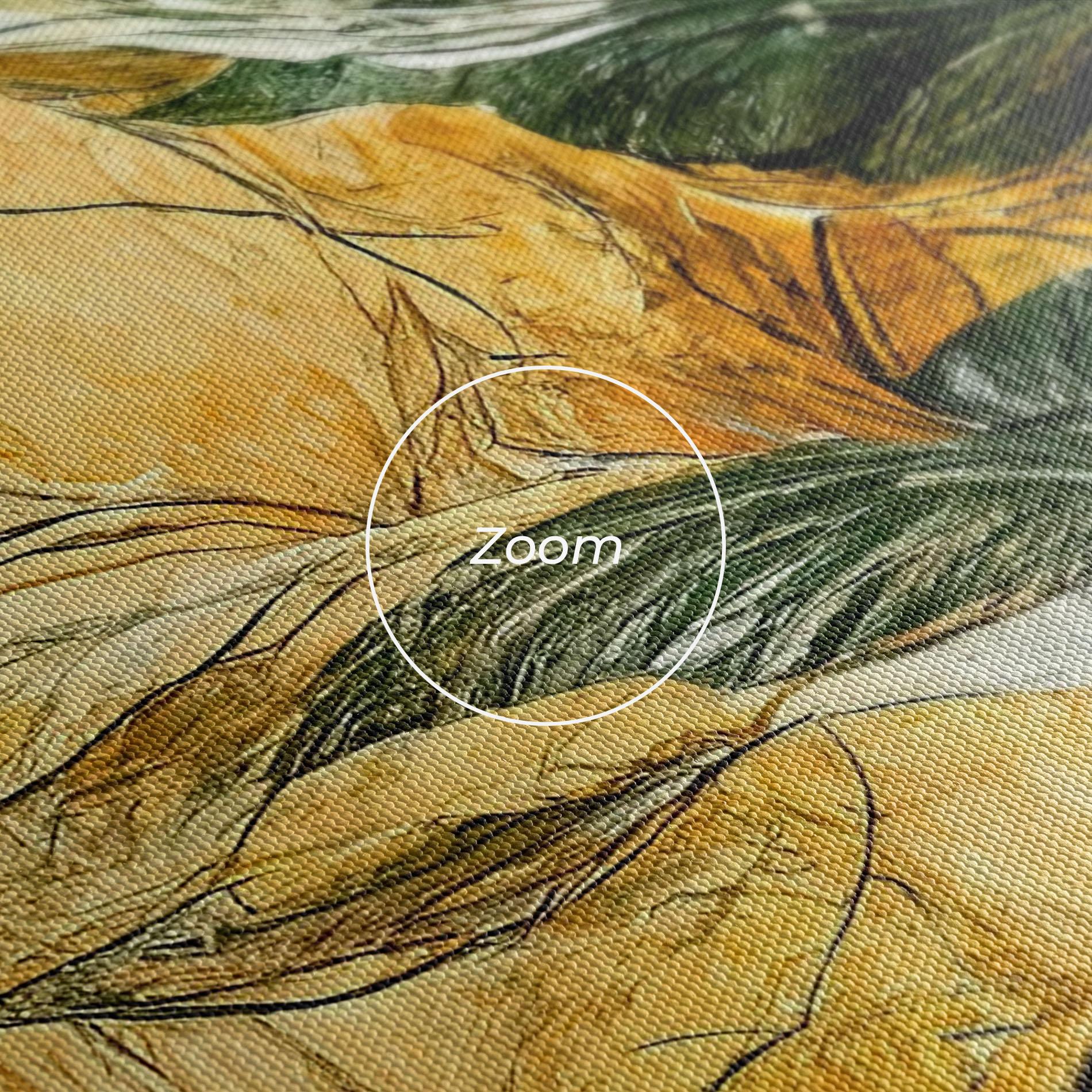 Leinwandbild Gold And Green Leafes mockup 3