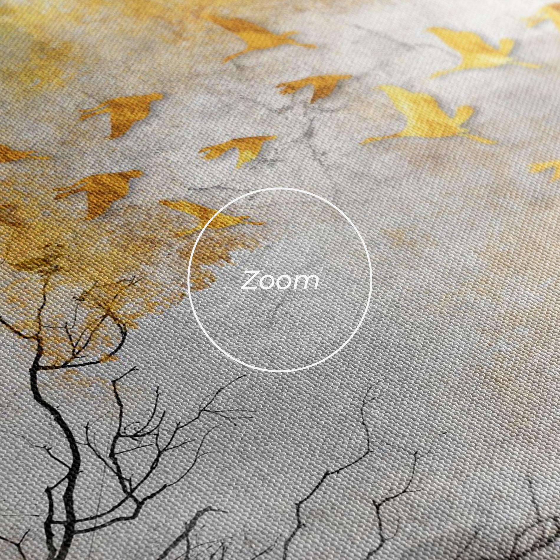 Leinwandbild Gold Birds Flying mockup 3