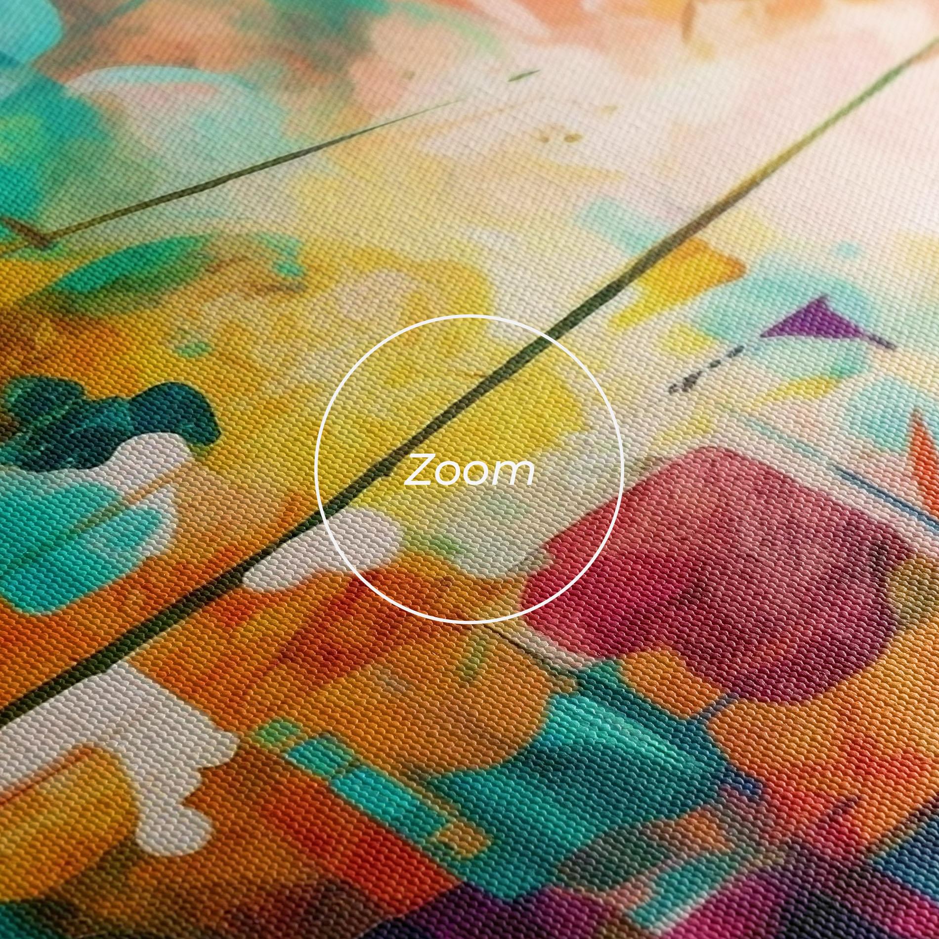 Leinwandbild Vibrant Colors On Blue Background mockup 3