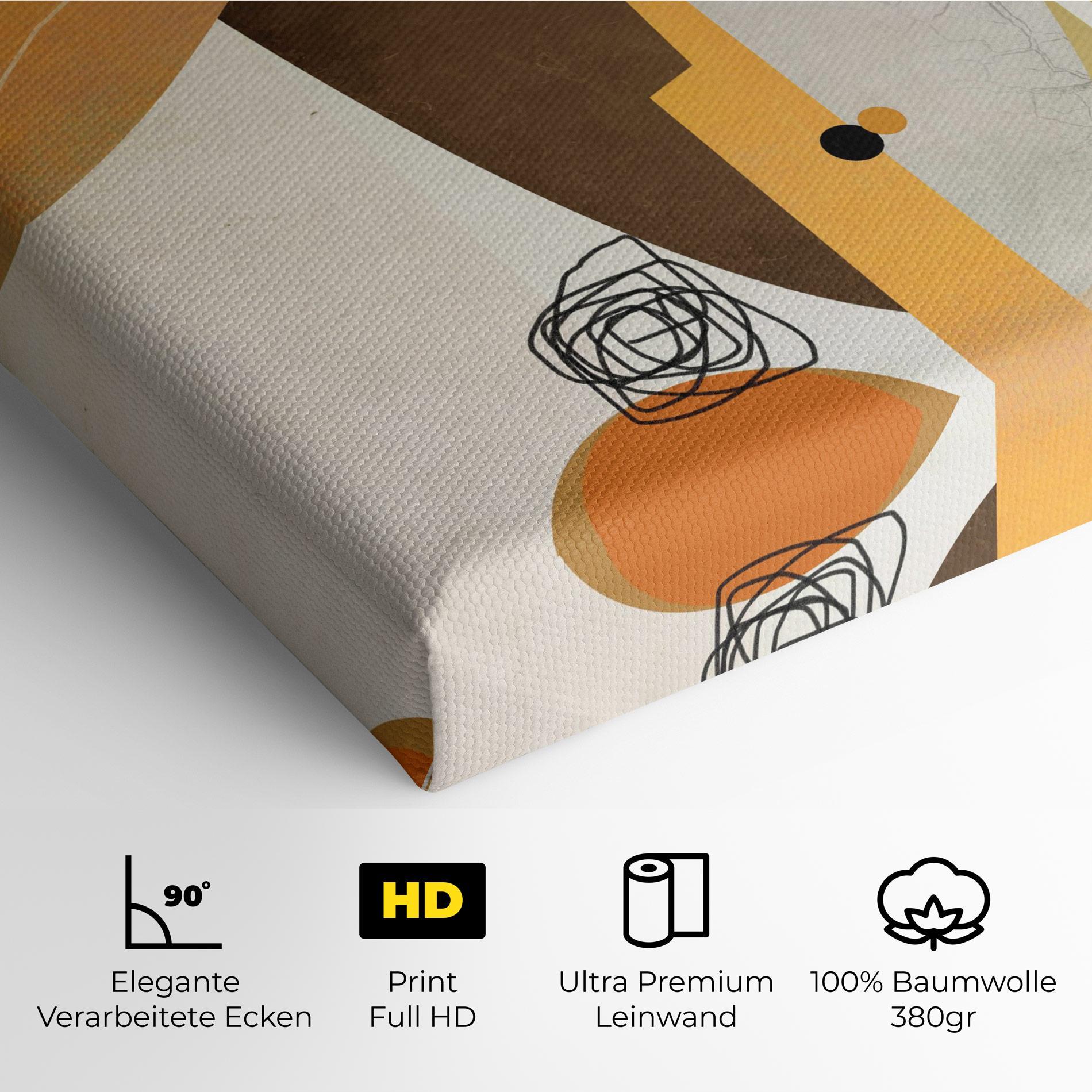 Leinwandbild Abstract Orange Face mockup 4