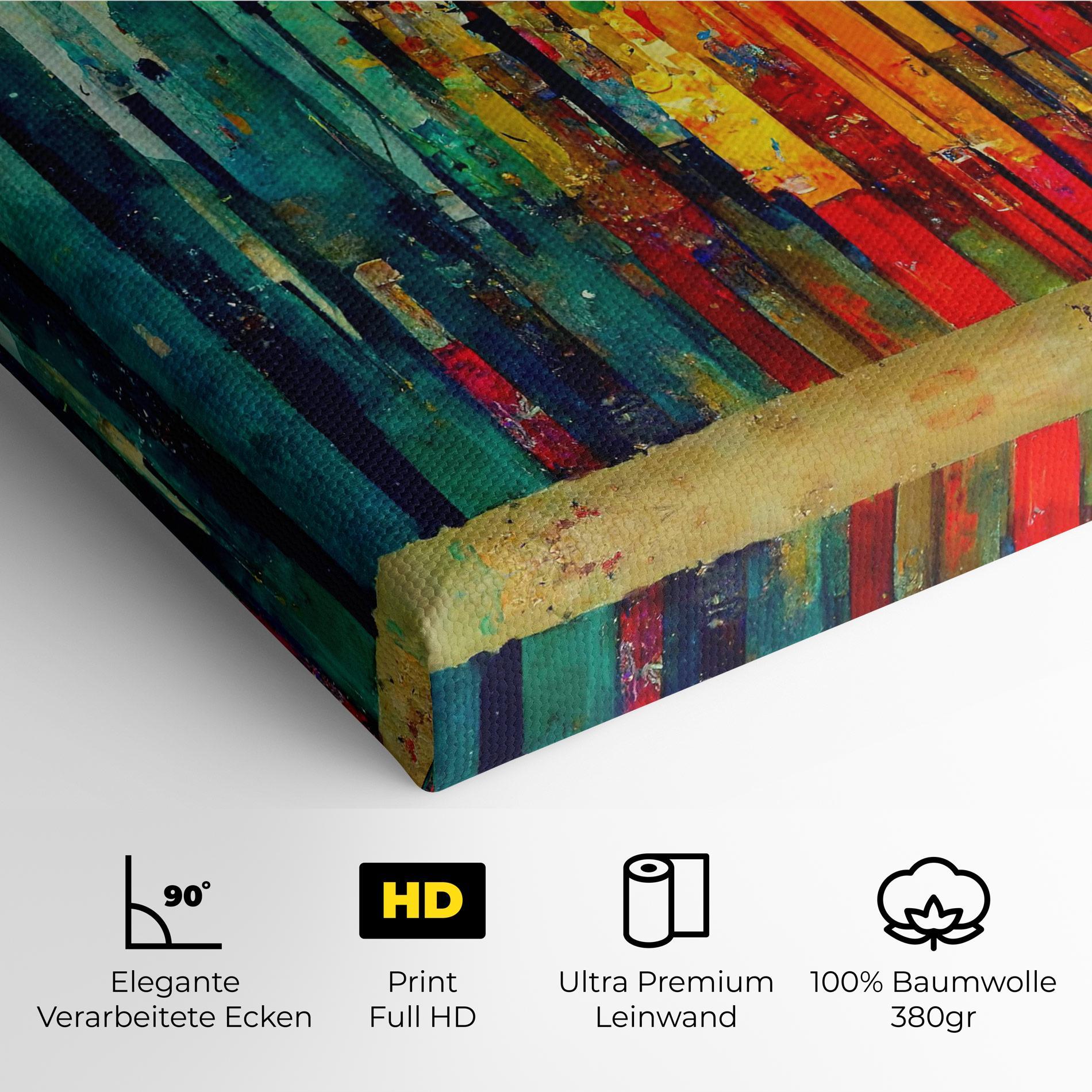 Leinwandbild Black Lines On Yellow Light mockup 4