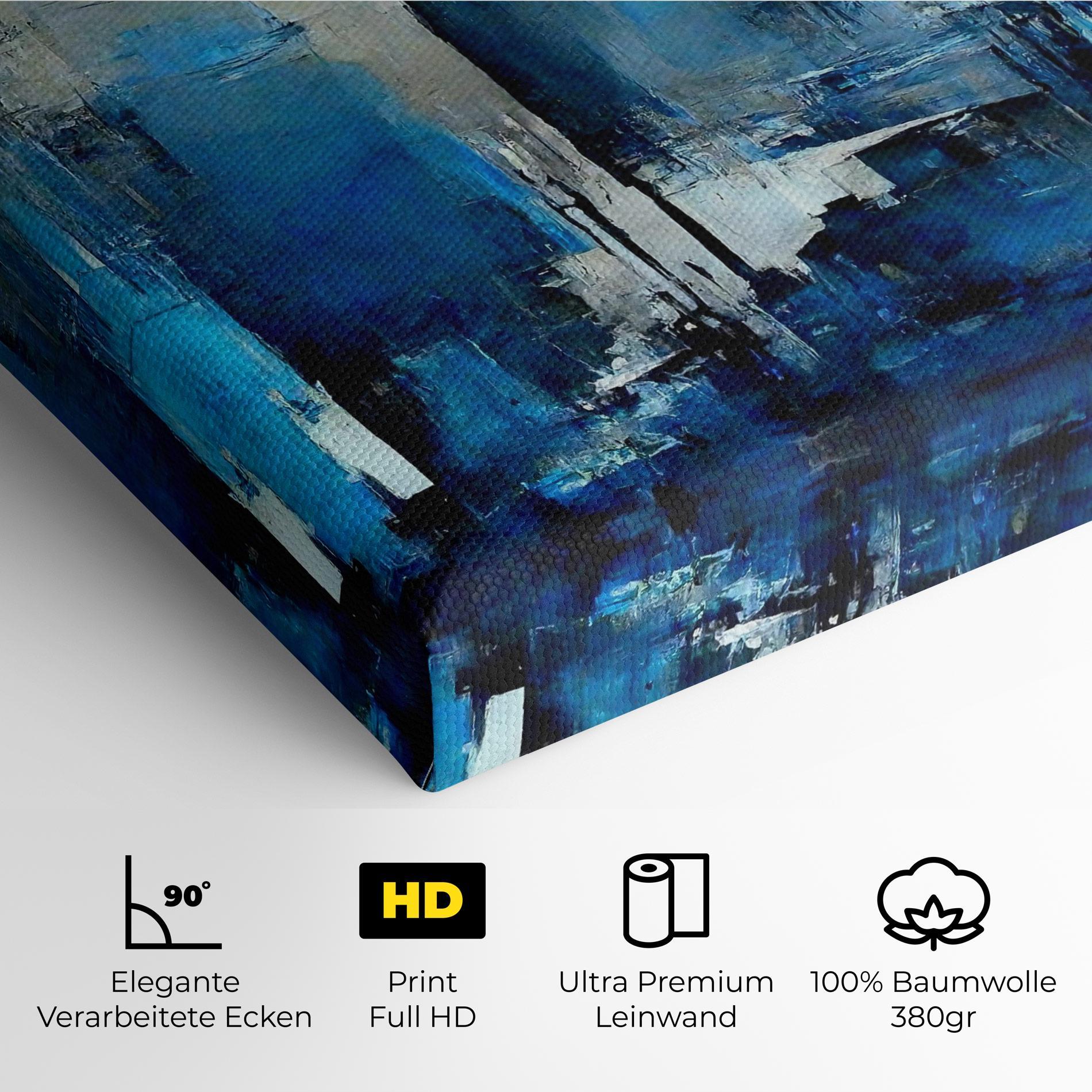 Leinwandbild Blue Gray Color mockup 4