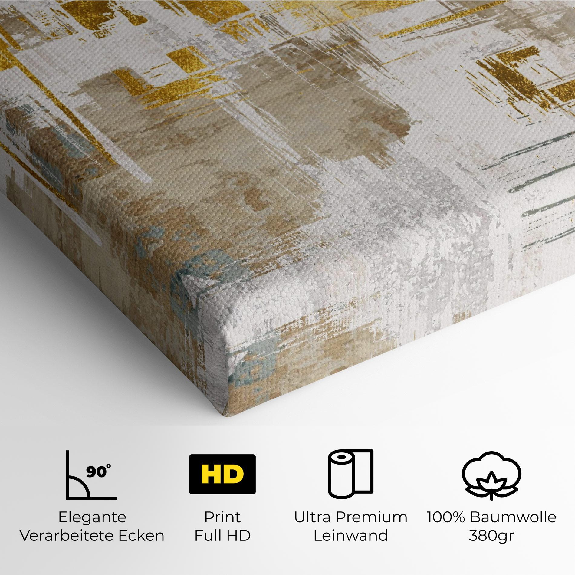 Leinwandbild Gold And White Brush mockup 4