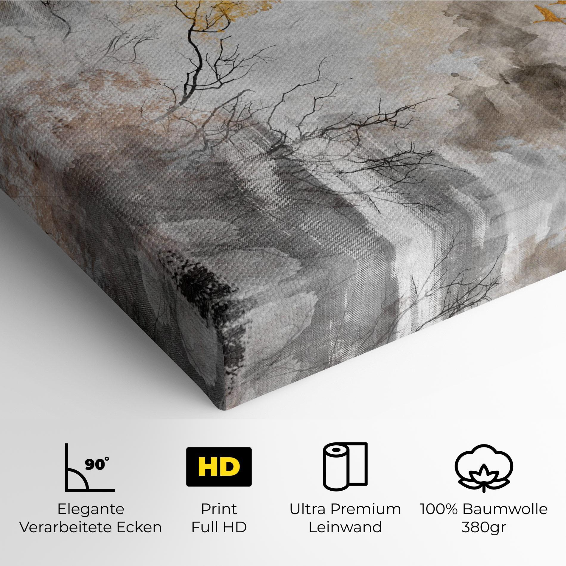 Leinwandbild Gold Birds Flying mockup 4