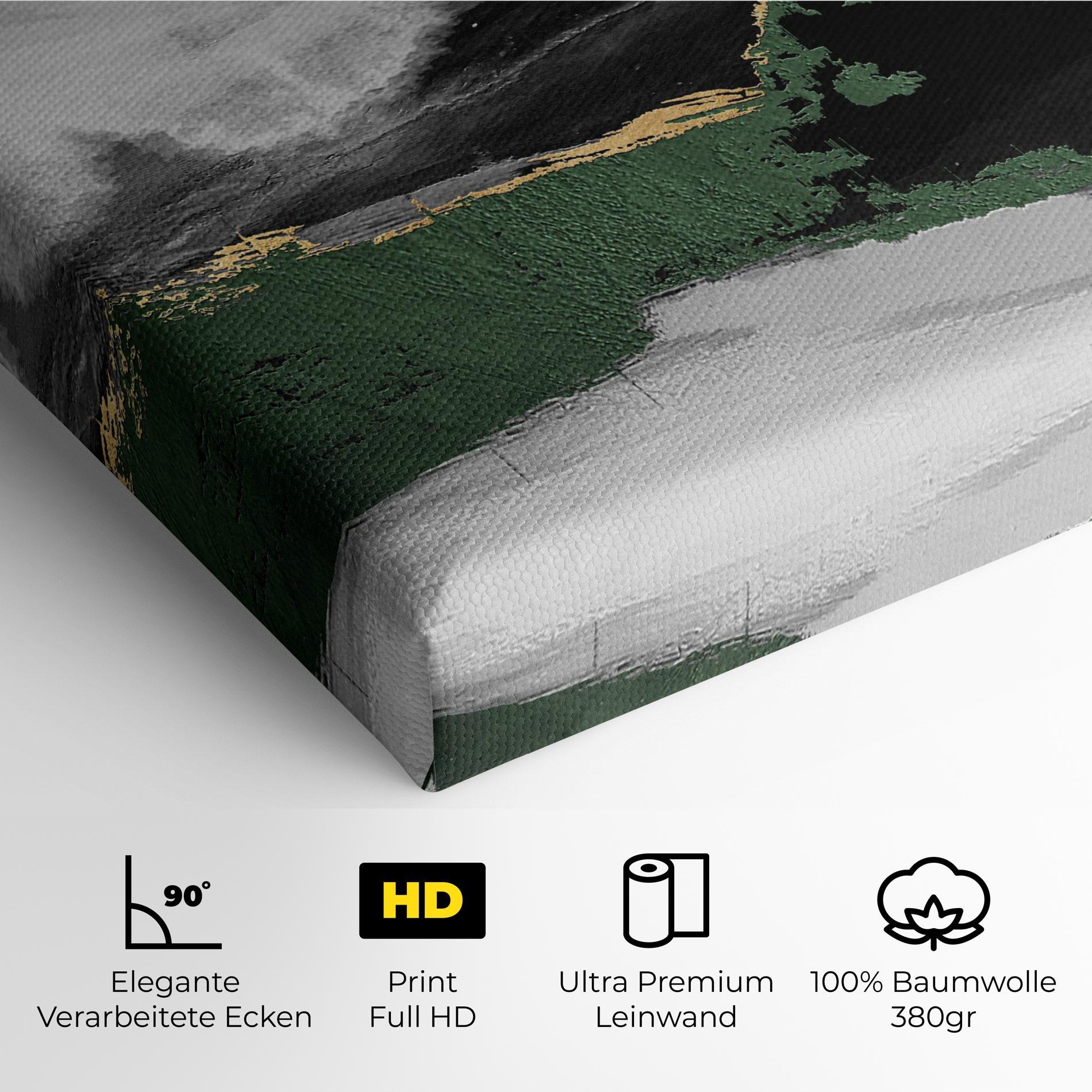 Leinwandbild Grey With Green Painting mockup 4
