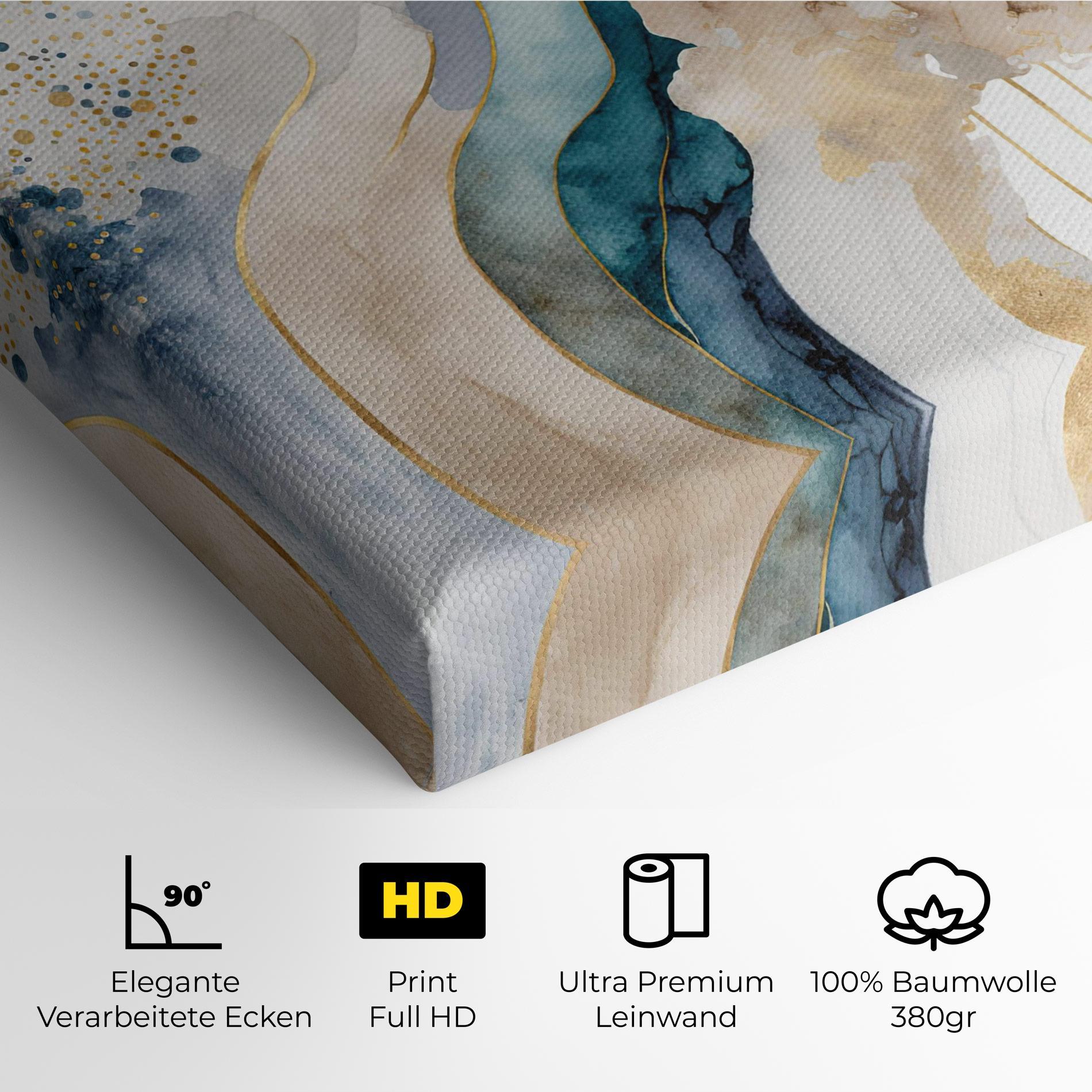 Leinwandbild Light Blue Waves mockup 4