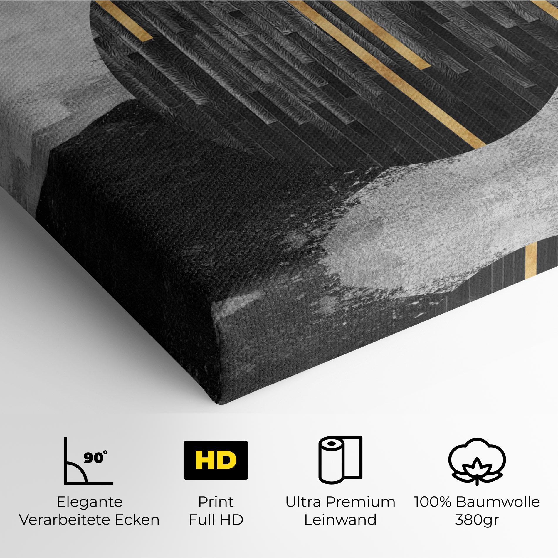 Leinwandbild Modern Circle With Gold mockup 4