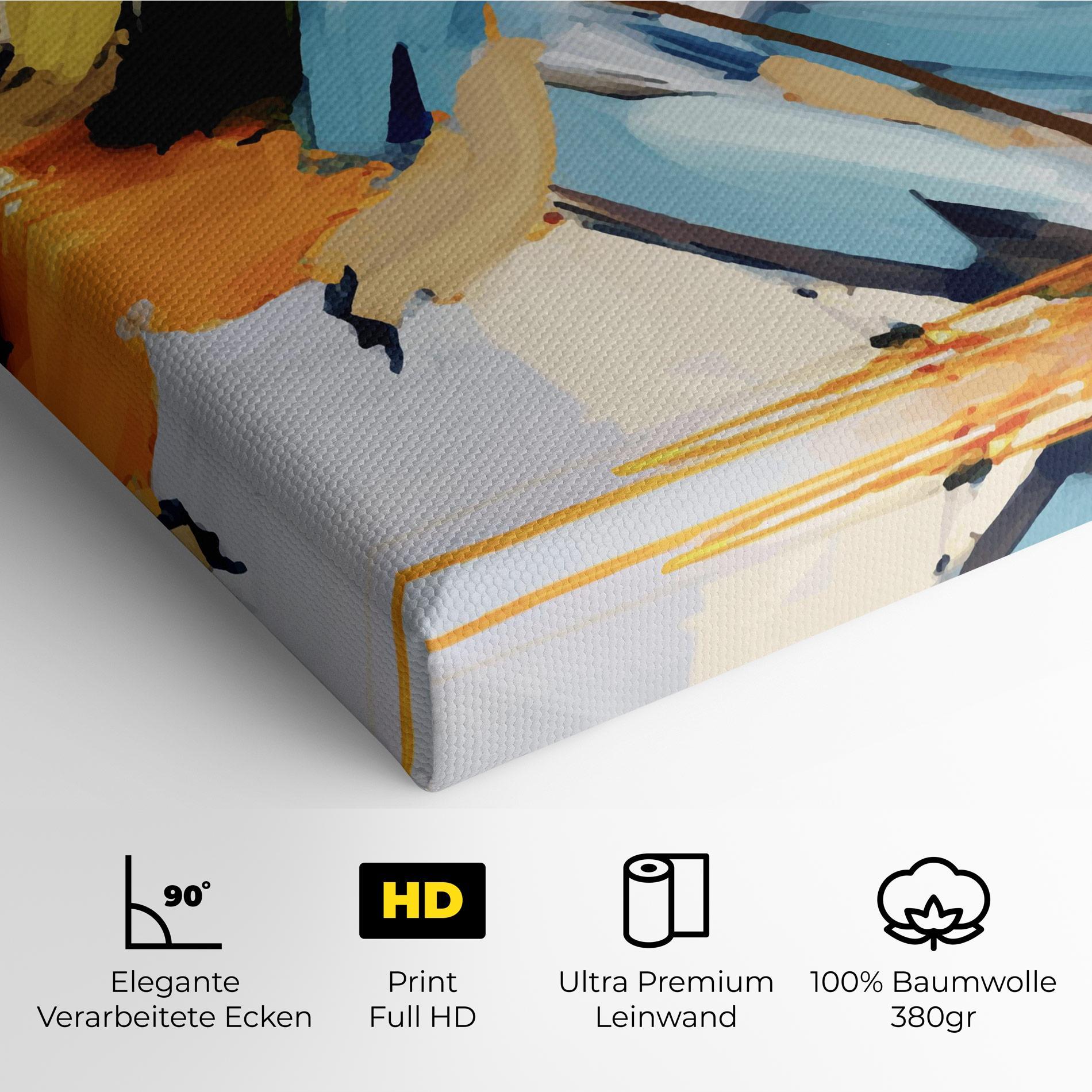 Leinwandbild Orange Blue Art mockup 4