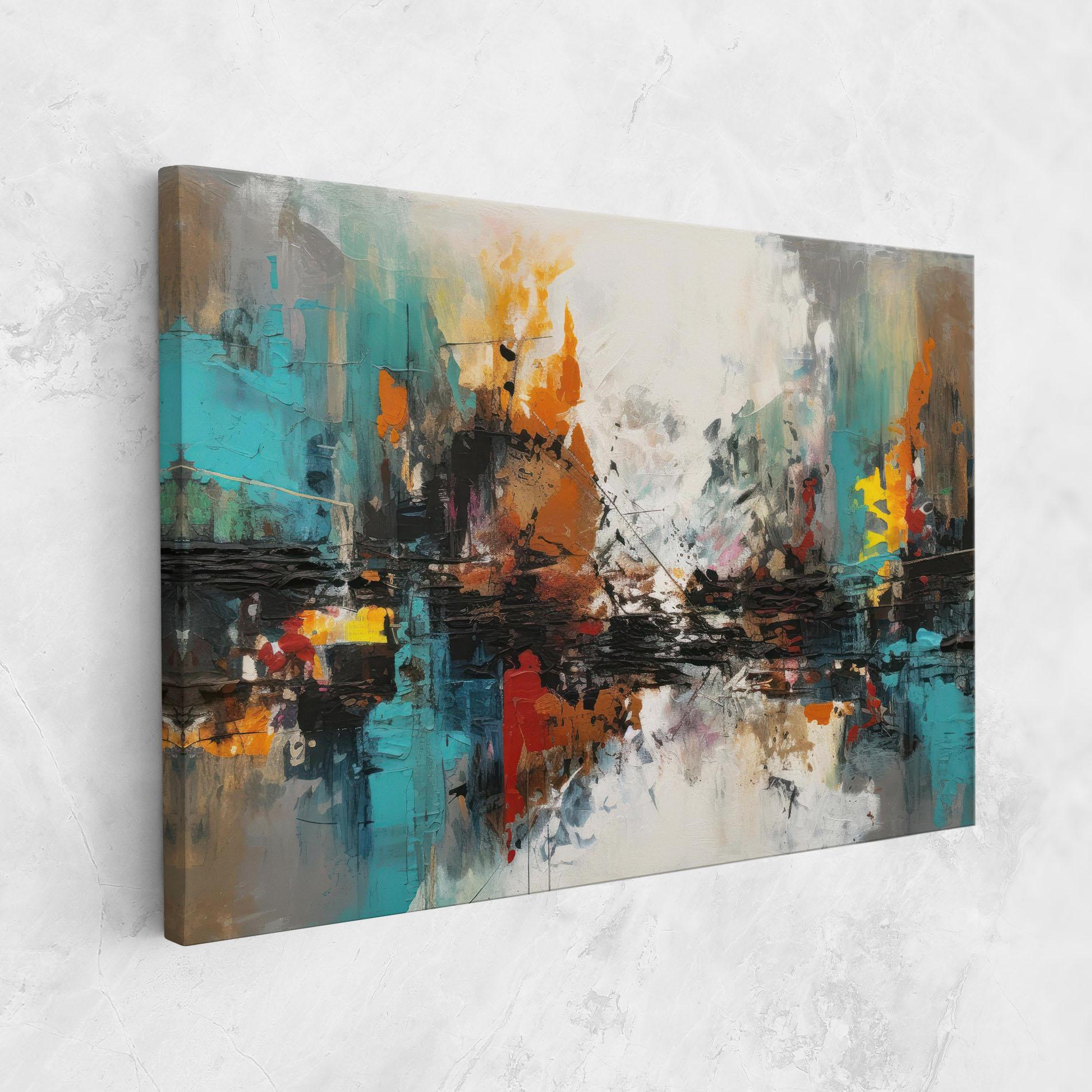 Leinwandbild Abstract City Painting mockup 1