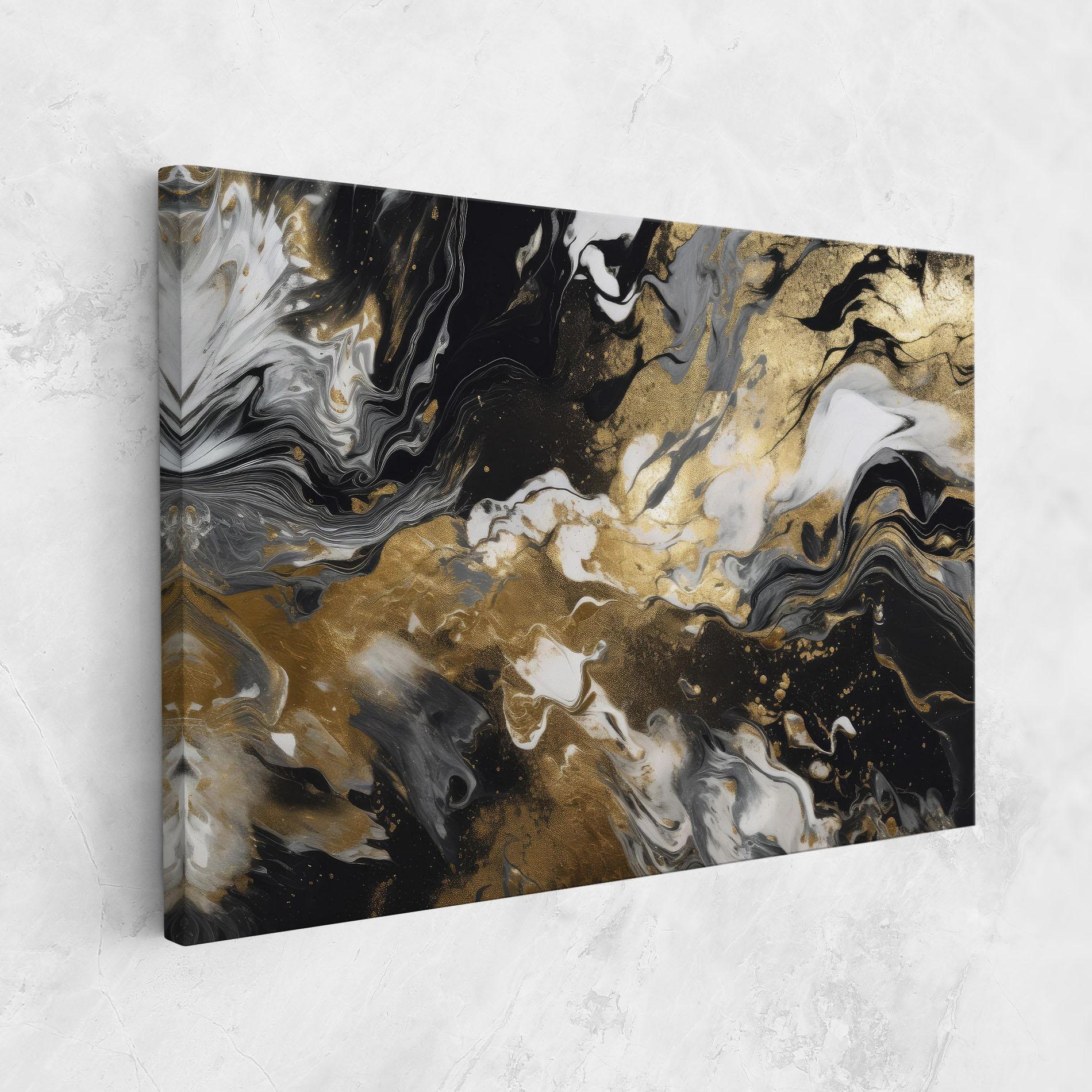 Leinwandbild Gold Acrylic Fluid mockup 1