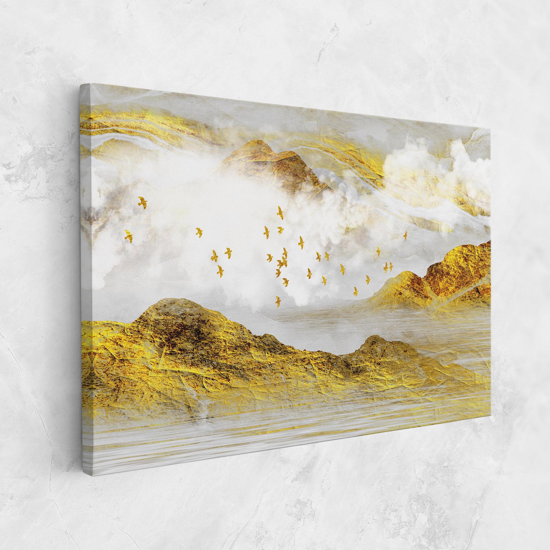 Leinwandbild Gold Mountains Abstract mockup 1